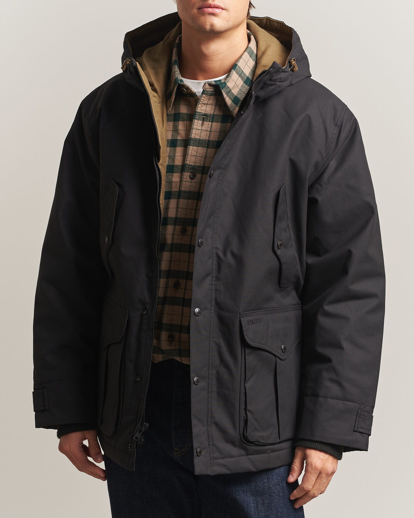 Men | Coats & Jackets | Filson | Waxed Mountain Parka Black
