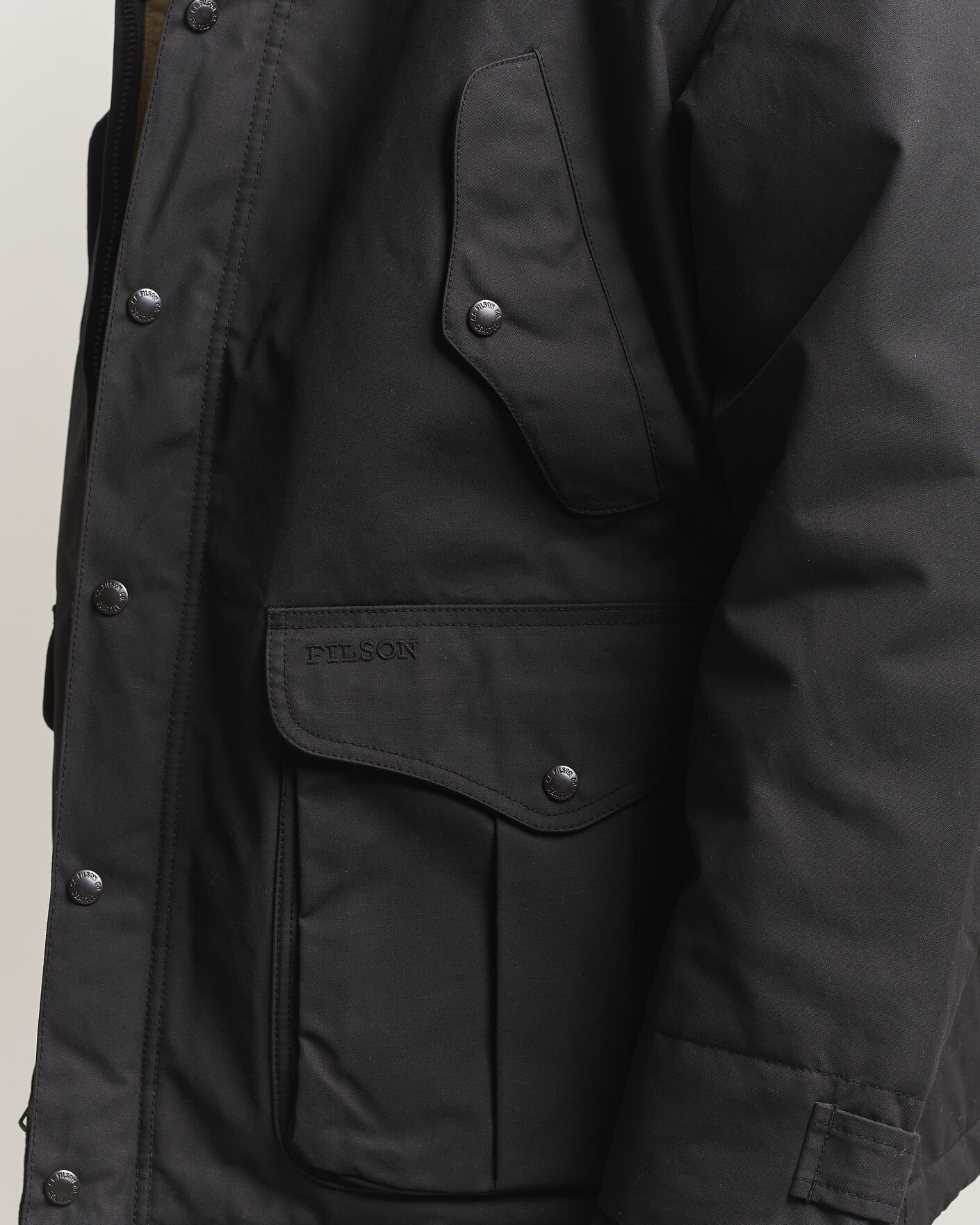 Men | Coats & Jackets | Filson | Waxed Mountain Parka Black