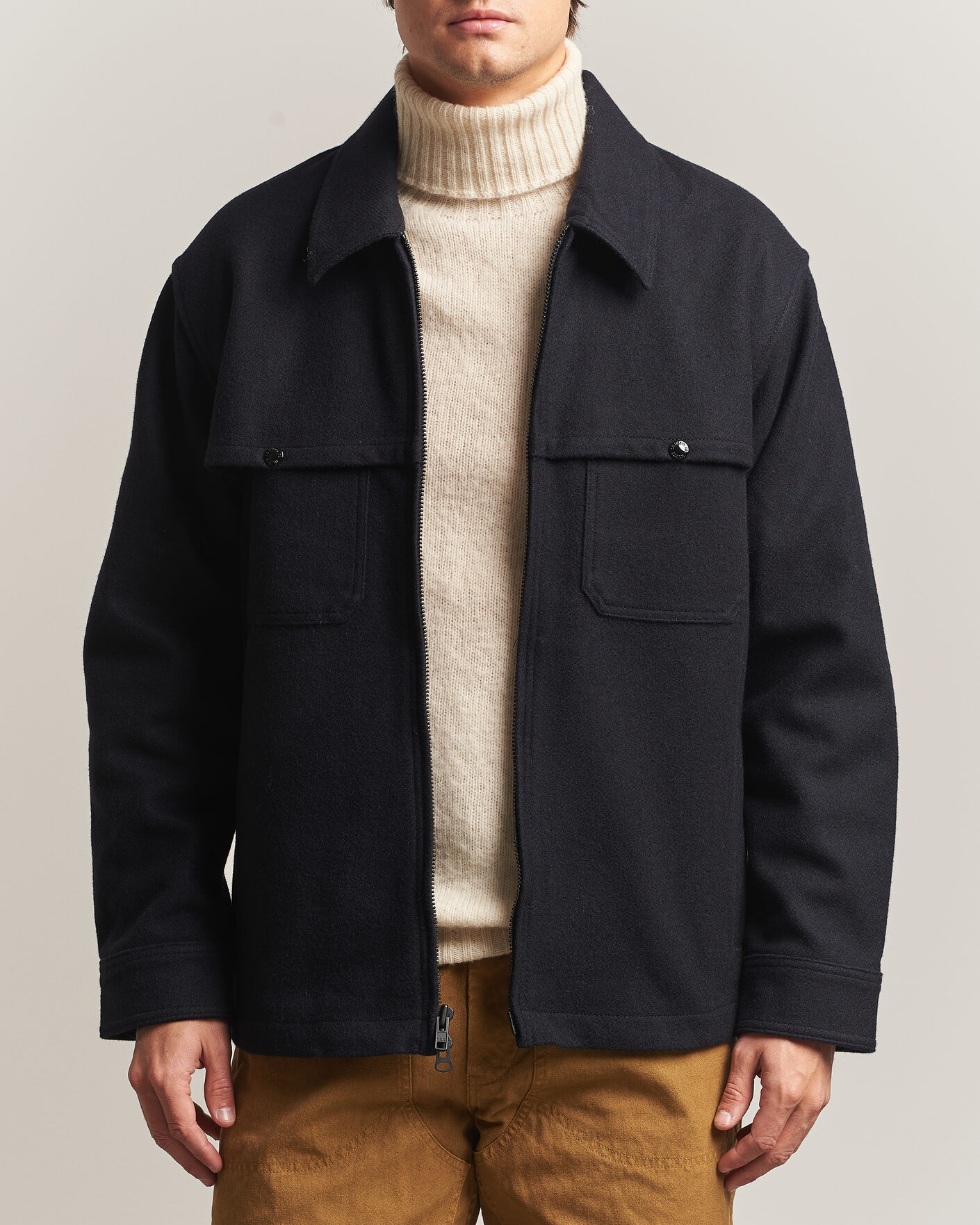 Men | Coats & Jackets | Filson | Wool Cruiser Jac Shirt Dark Navy
