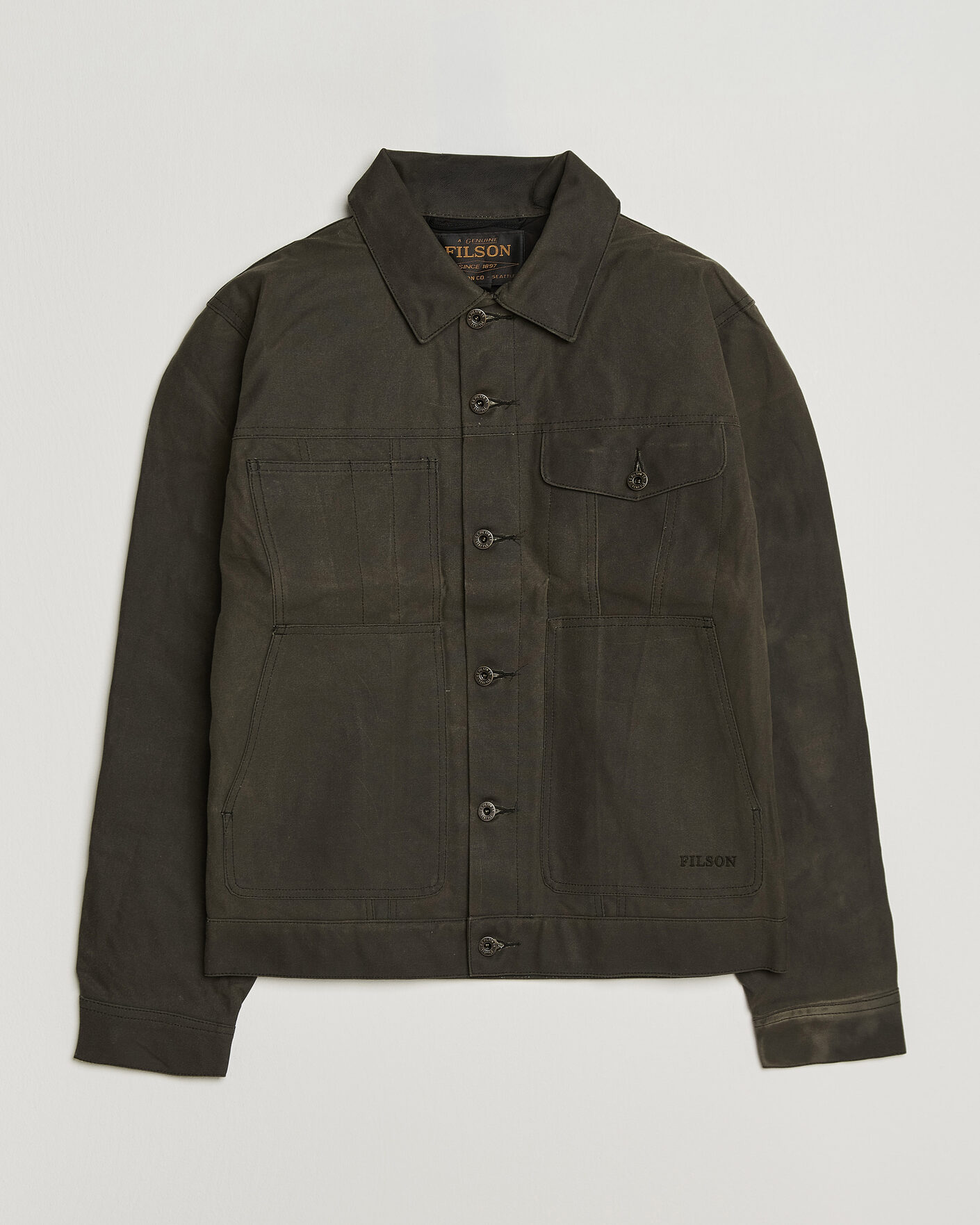 Men | Coats & Jackets | Filson | Short Lined Tin Cloth Cruiser Beluga