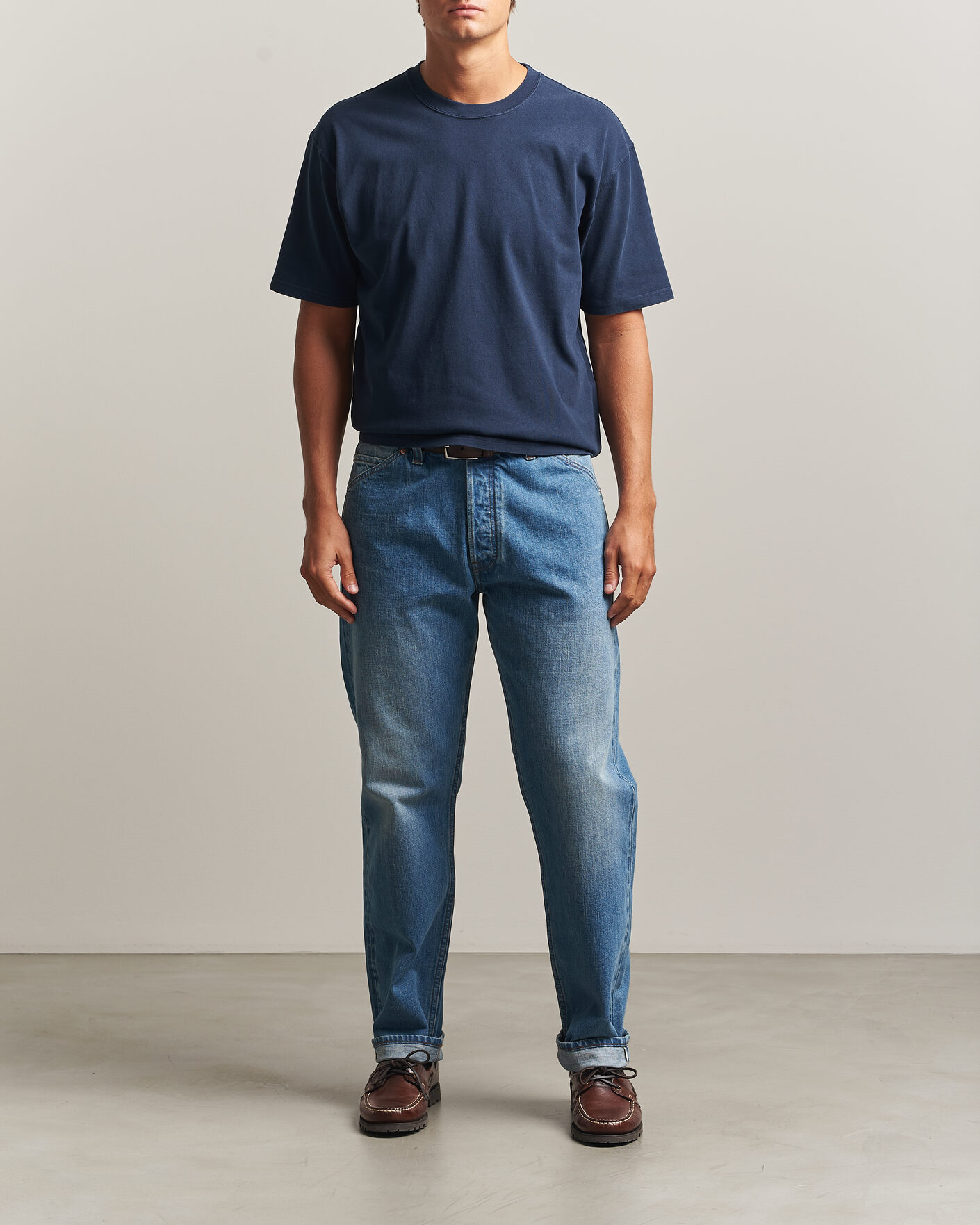 Men | T-Shirts | Drake's | Short Sleeve Hiking T-Shirt Navy