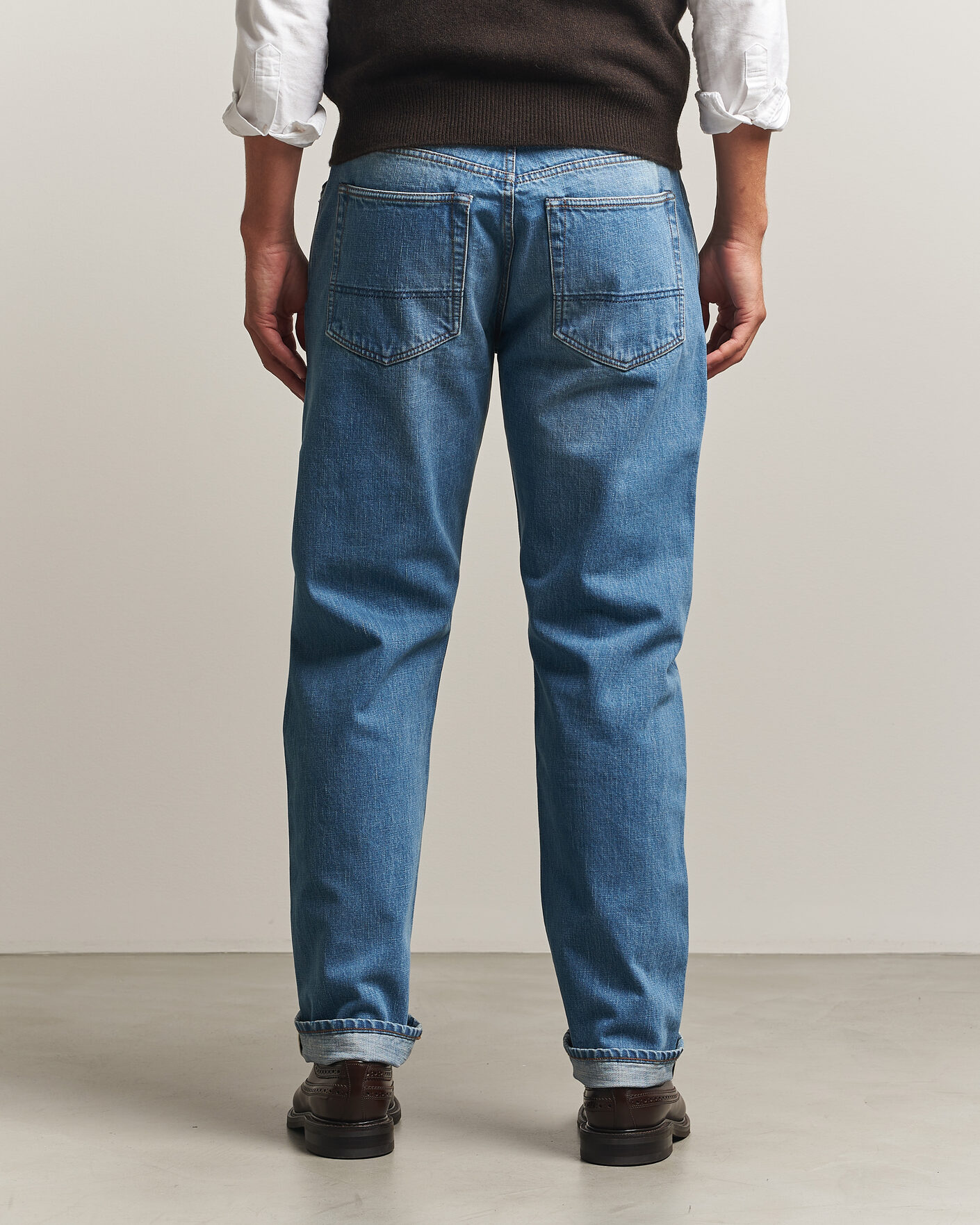 Men | Jeans | Drake's | 5-Pocket Japanese Selvedge Denim Stone Wash