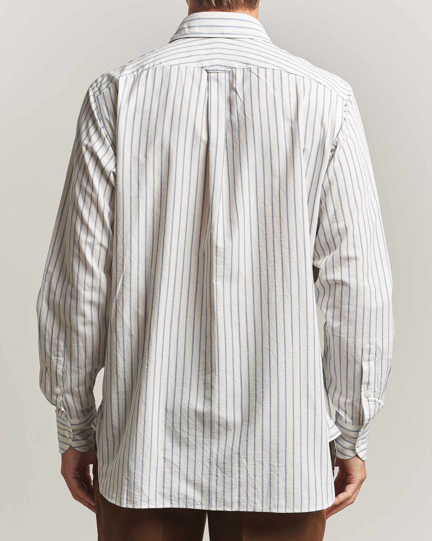 Men | Shirts | Drake's | One Pocket Halo Stripe Shirt White