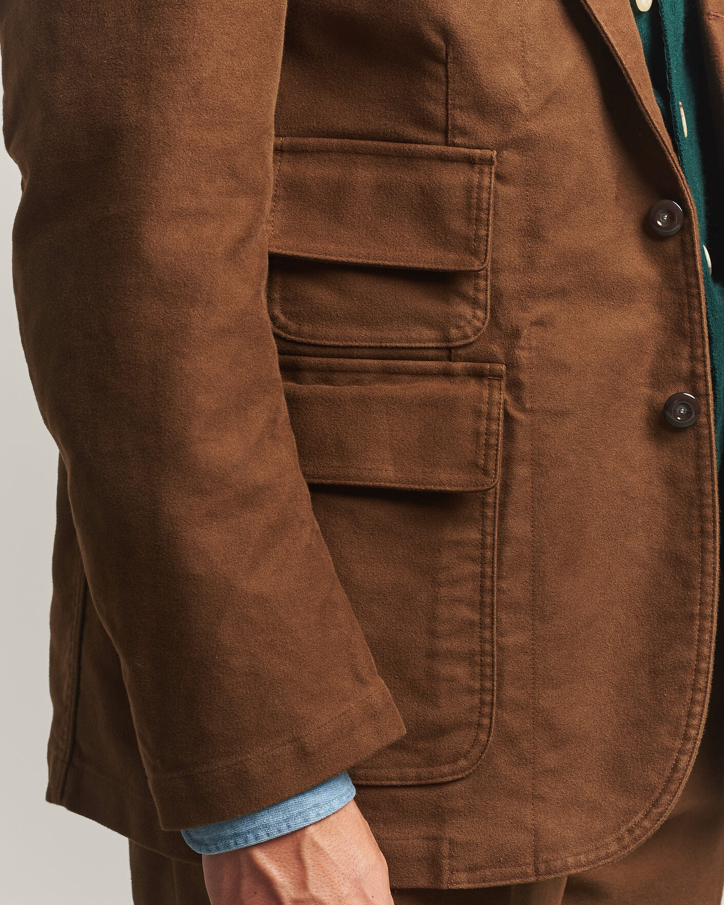 Men | Blazers | Drake's | MKIV Japanese Moleskin Games Blazer Brown