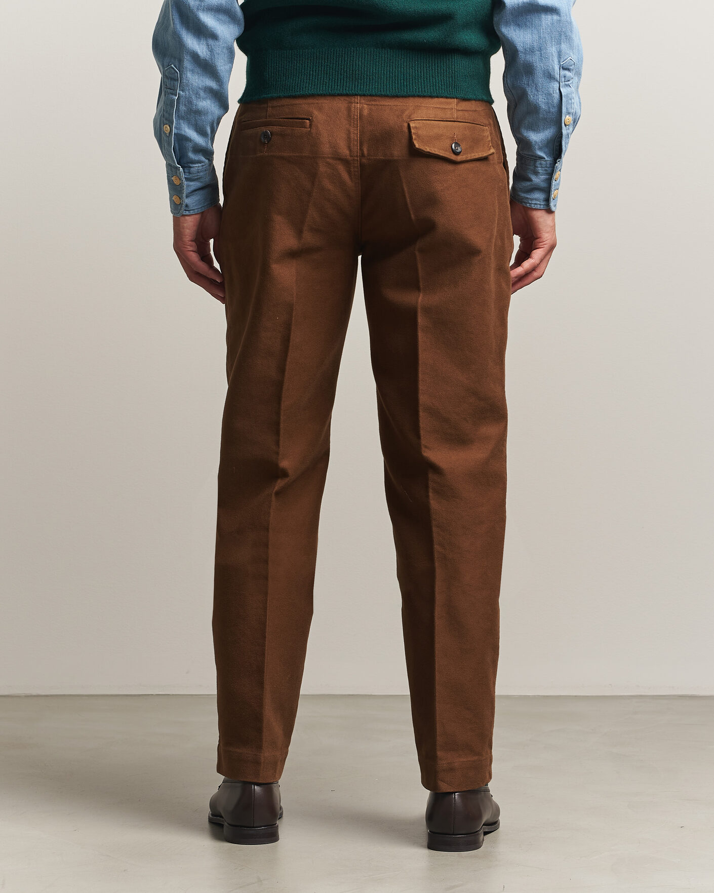 Men | Trousers | Drake's | MKIV Japanese Moleskin Games Trousers Brown