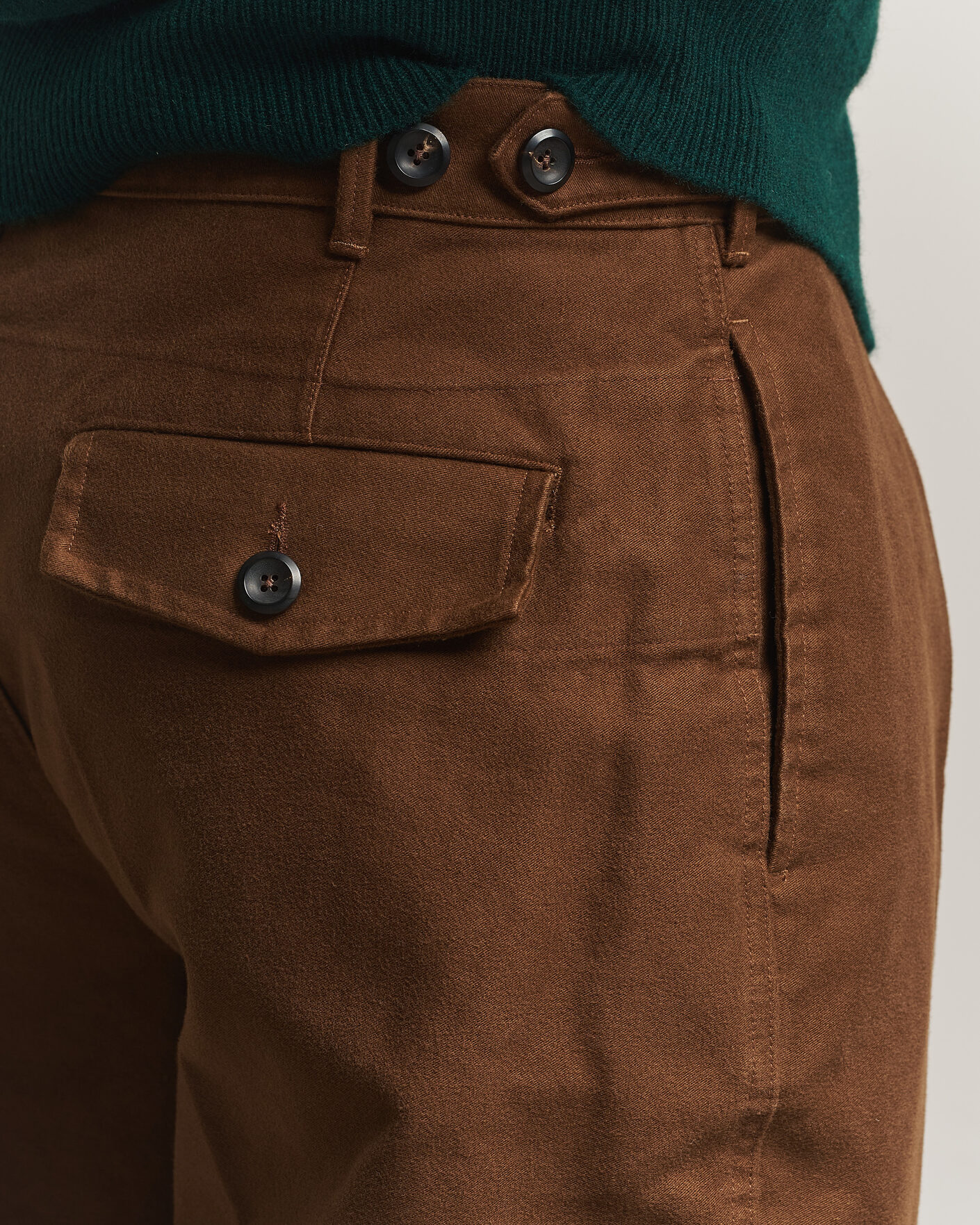 Men | Trousers | Drake's | MKIV Japanese Moleskin Games Trousers Brown