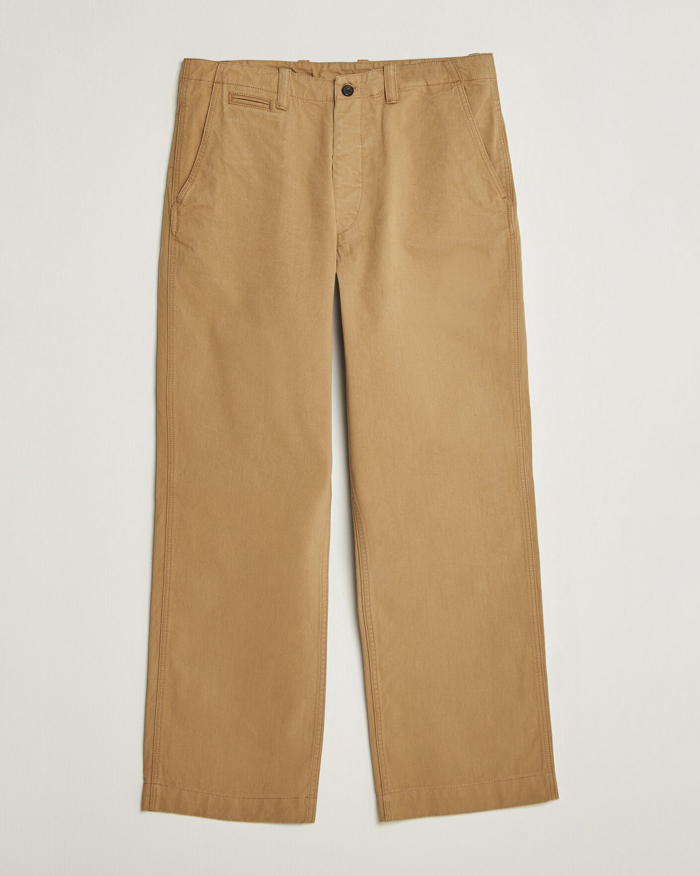 Men | Trousers | Drake's | Twill Officer Chino Beige