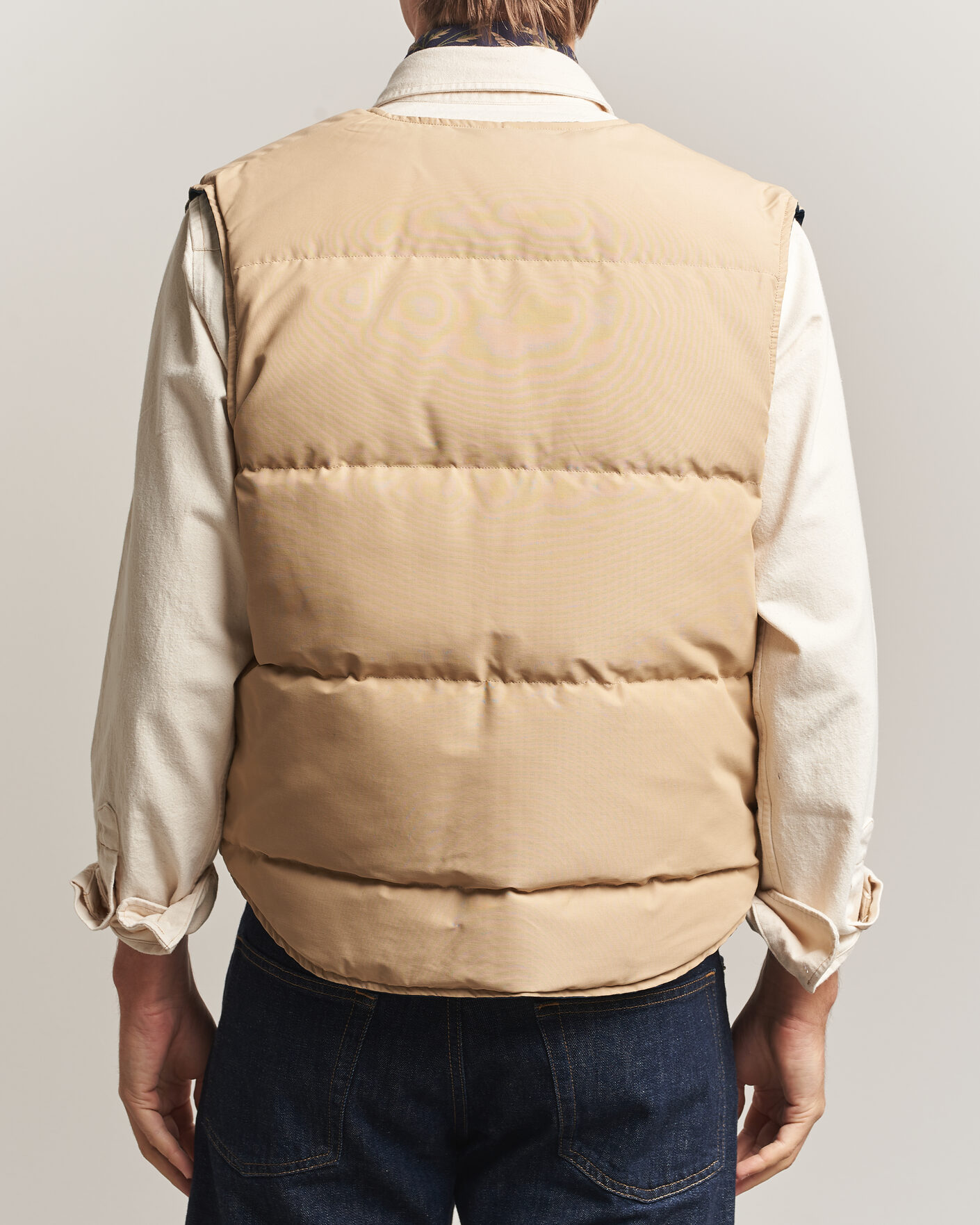 Men | Gilets | Drake's | Reversible Down Vest Petrol/Ecru