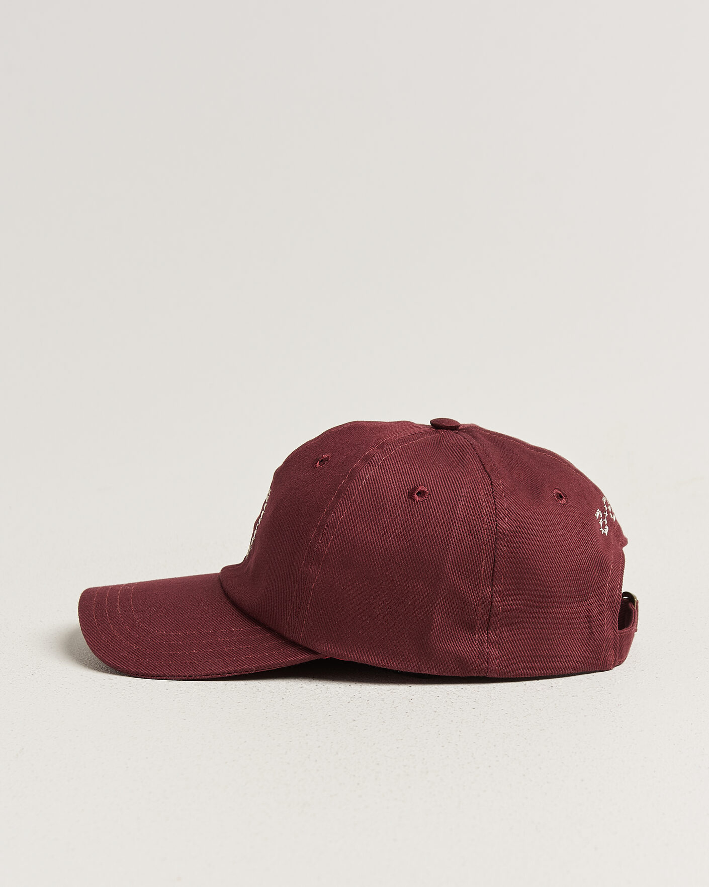 Men | Hats & Caps | Drake's | Cross Stitch D Twill Baseball Cap Burgundy