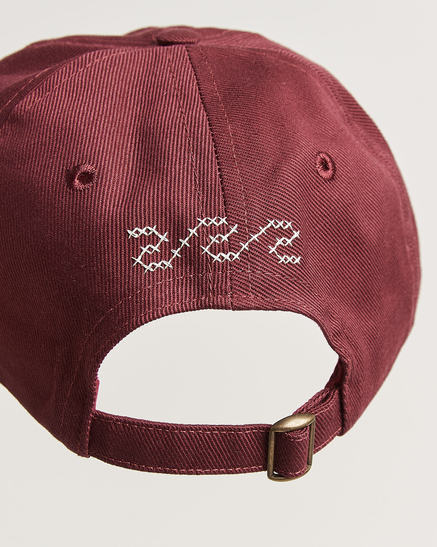 Men | Hats & Caps | Drake's | Cross Stitch D Twill Baseball Cap Burgundy