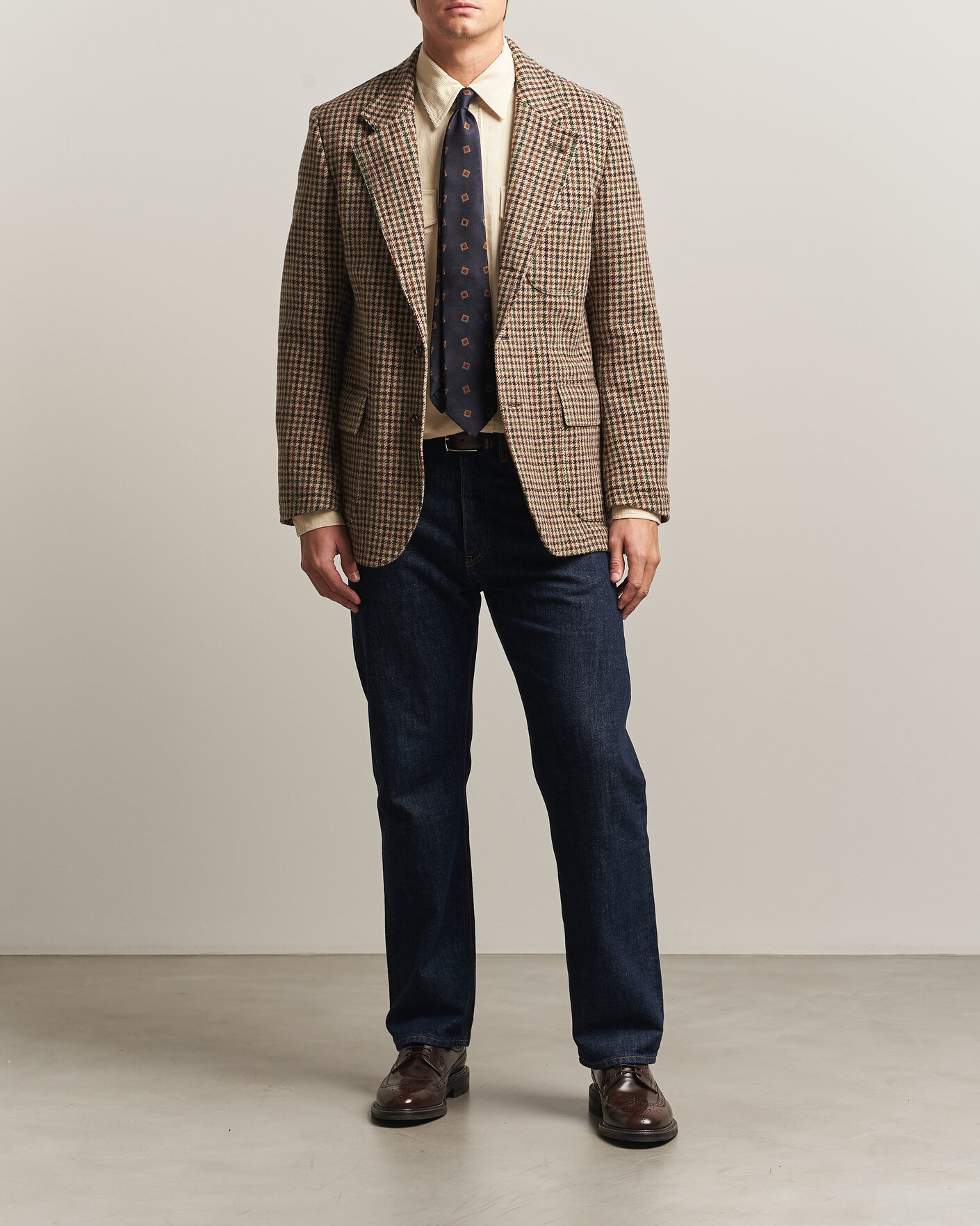 Men | Blazers | Drake's | MKVII Tweed Houndcheck Games Blazer Brown