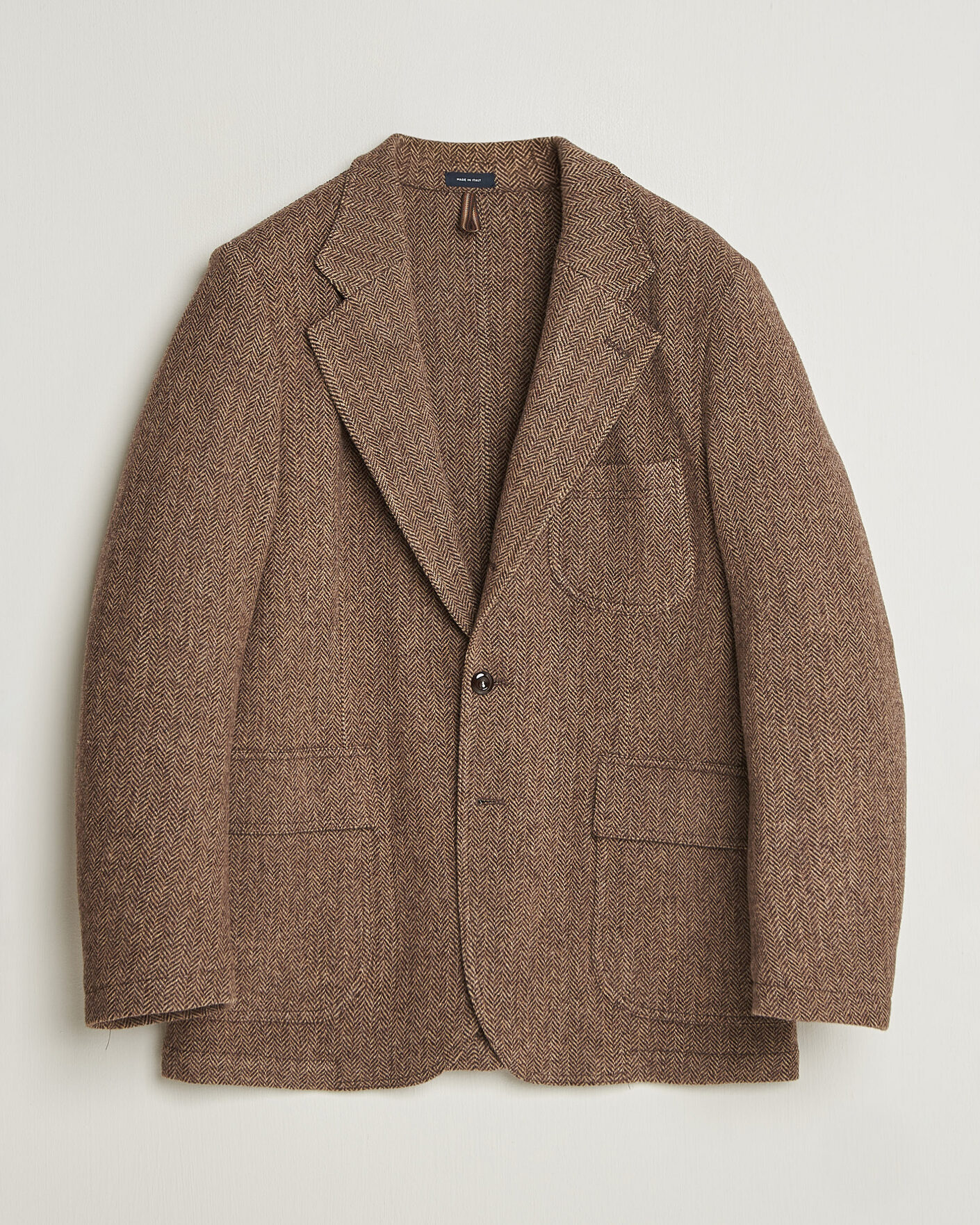 Men | Blazers | Drake's | MKVII Tweed Herringbone Games Blazer Brown