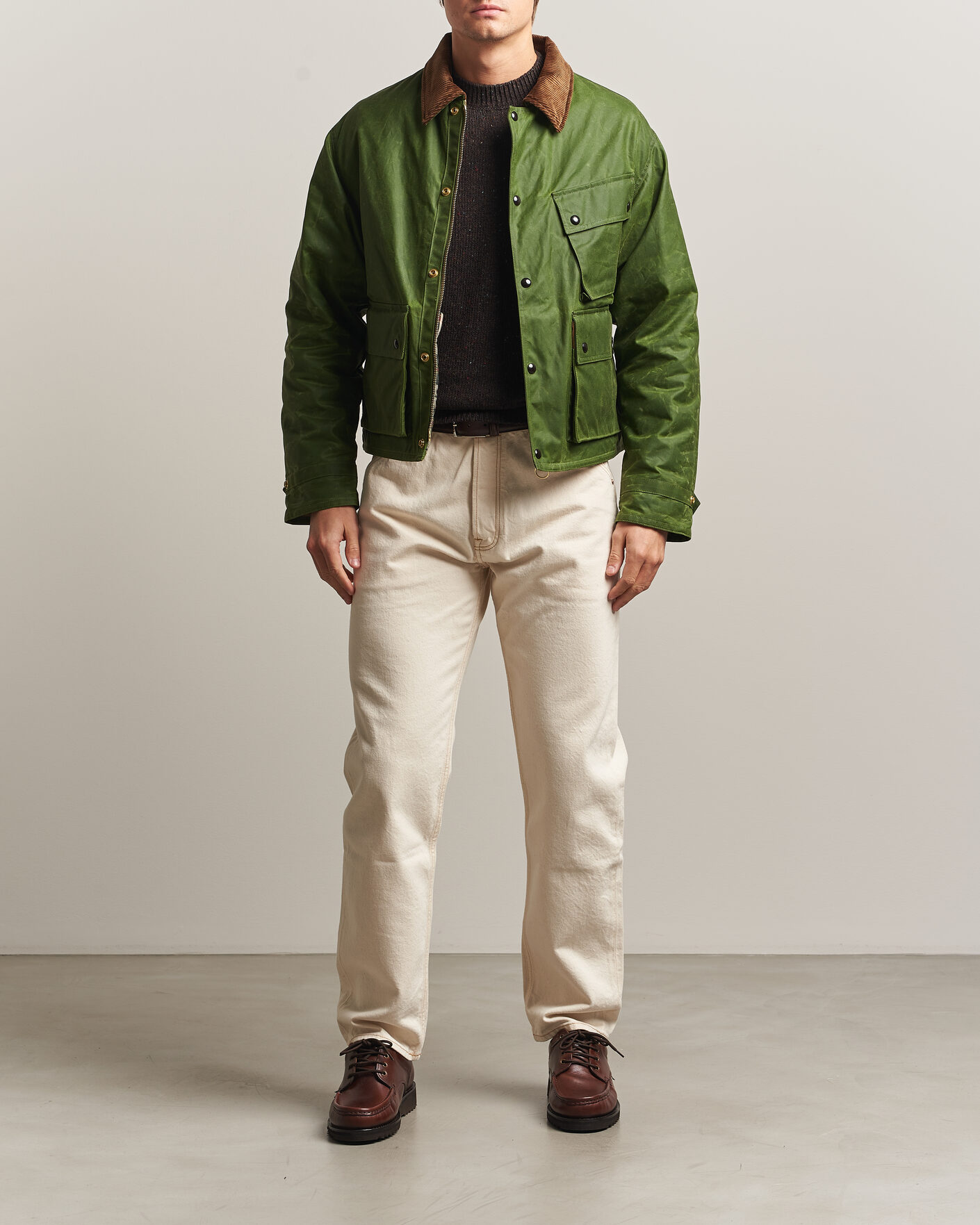 Men | Coats & Jackets | Drake's | Waxed Wader Jacket Lemongrass