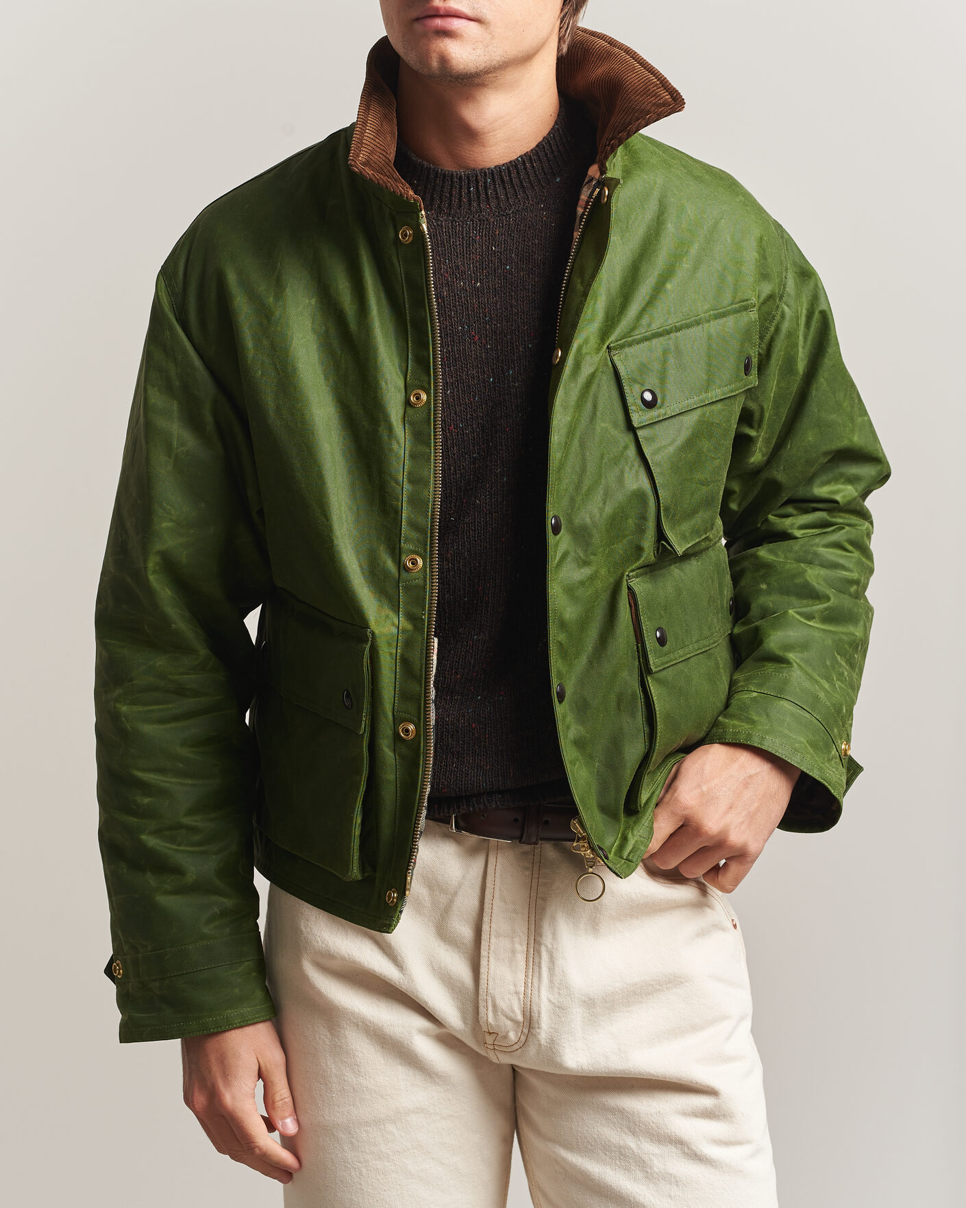 Men | Coats & Jackets | Drake's | Waxed Wader Jacket Lemongrass