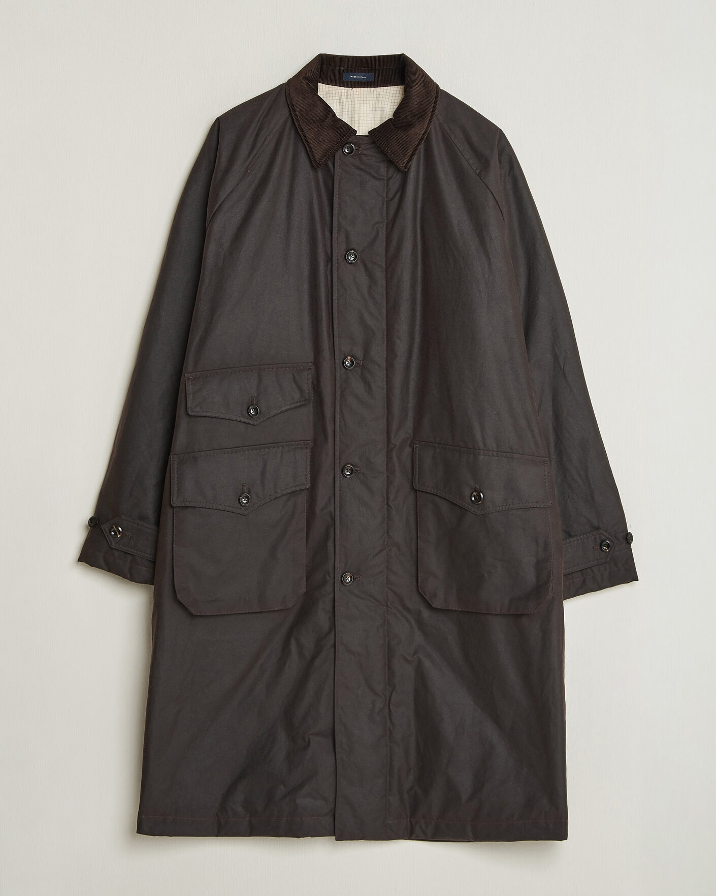 Men | Coats & Jackets | Drake's | Military Waxed Mac Rustic