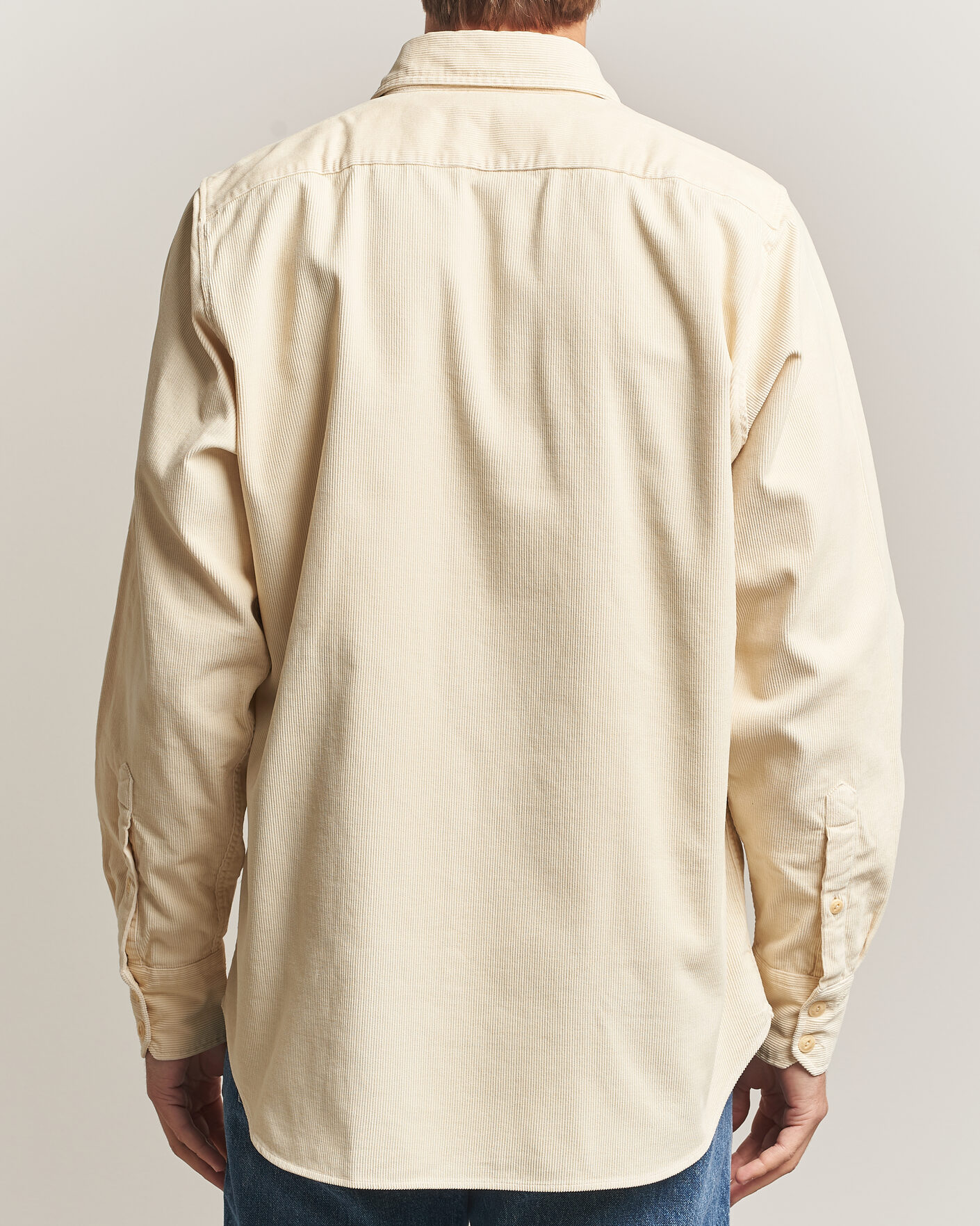 Men | Shirts | Drake's | Two Pocket Corduroy Shirt Ecru