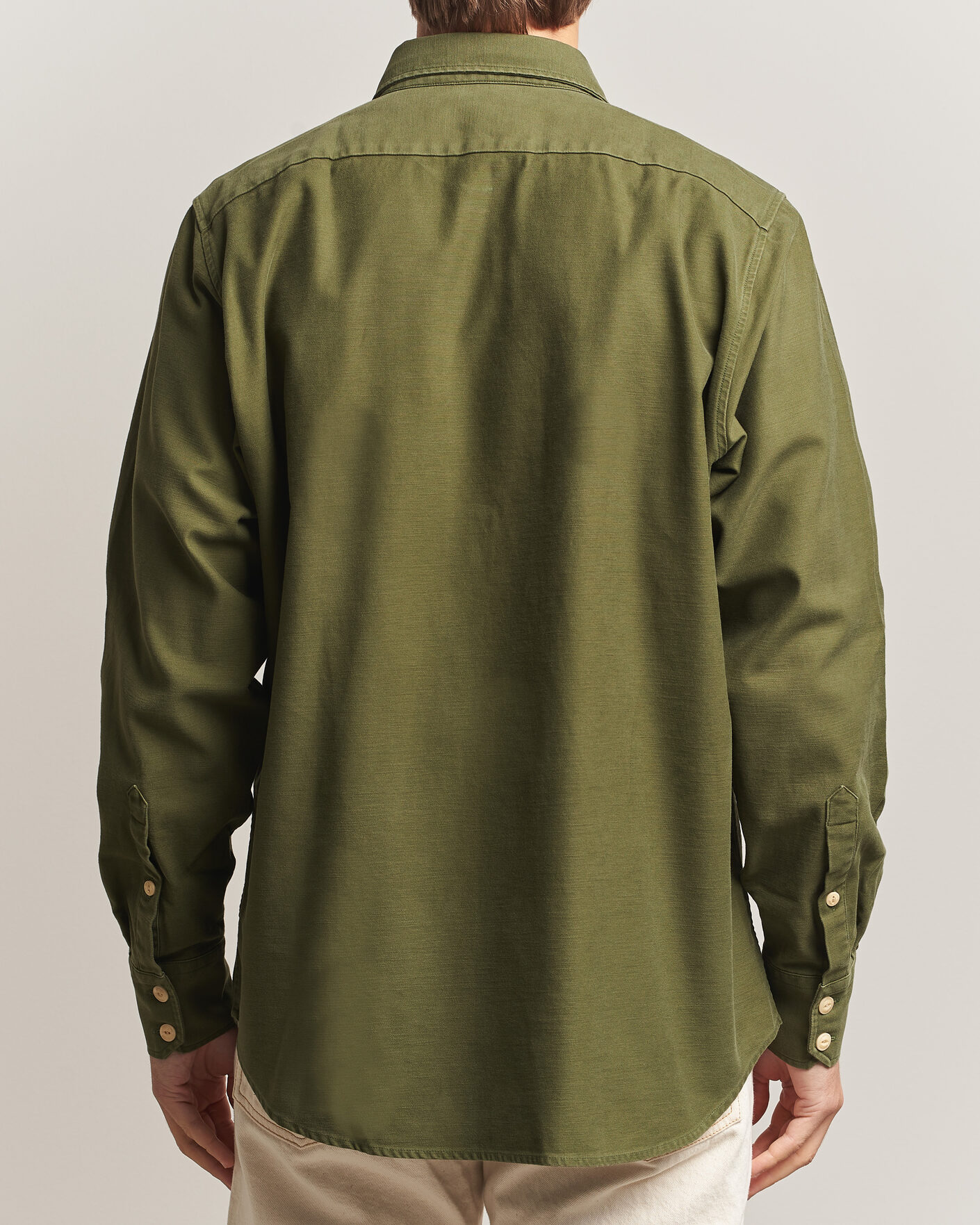 Men | Shirts | Drake's | Two Pocket Casual Cotton Shirt Olive