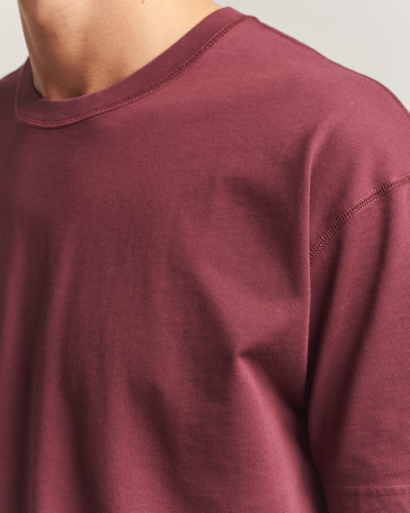 Men | T-Shirts | Drake's | O´Clock Back Print Hiking T-Shirt Dark Plum