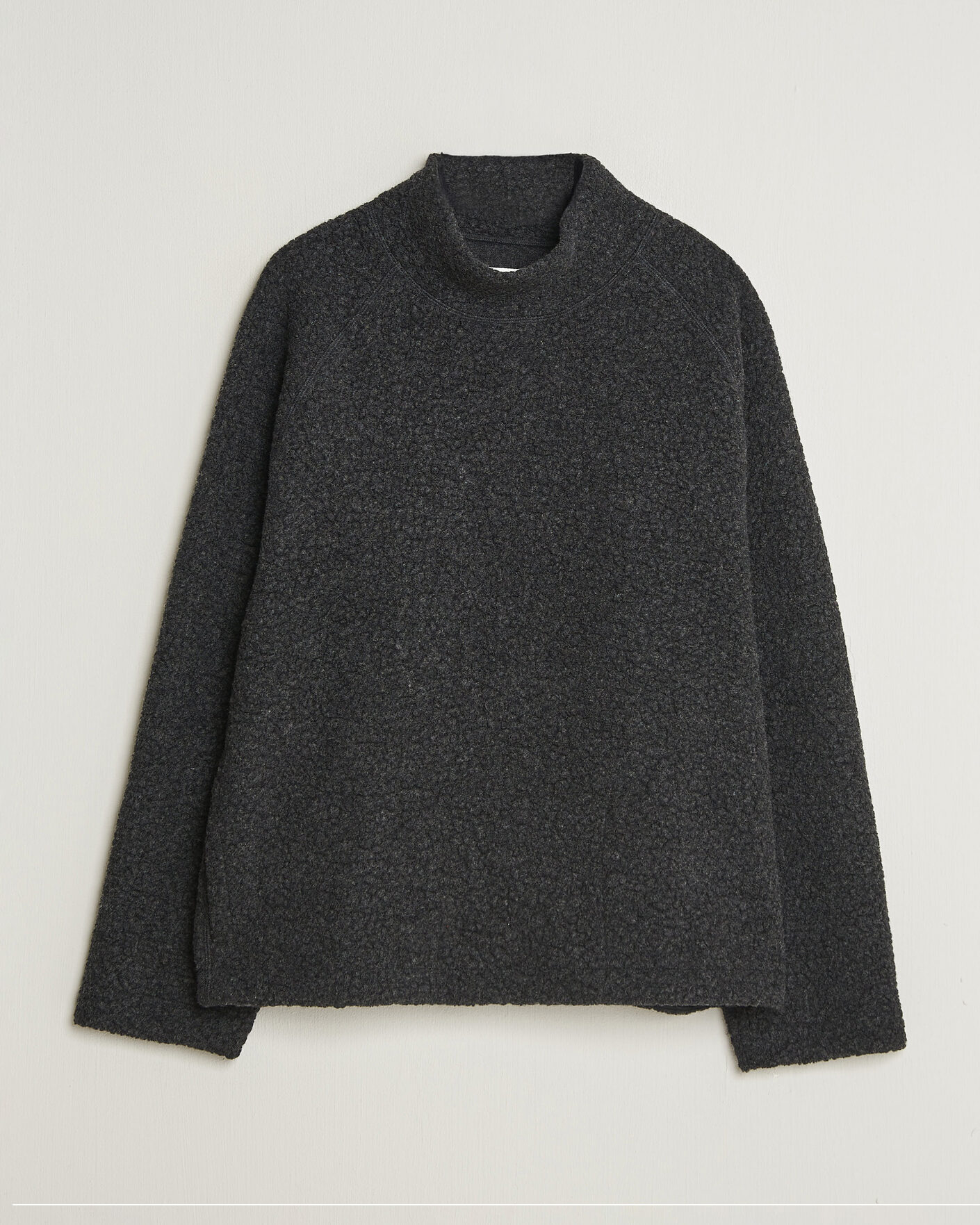 Men | Sweaters & Knitwear | Drake's | Mock Neck Fleece Grey