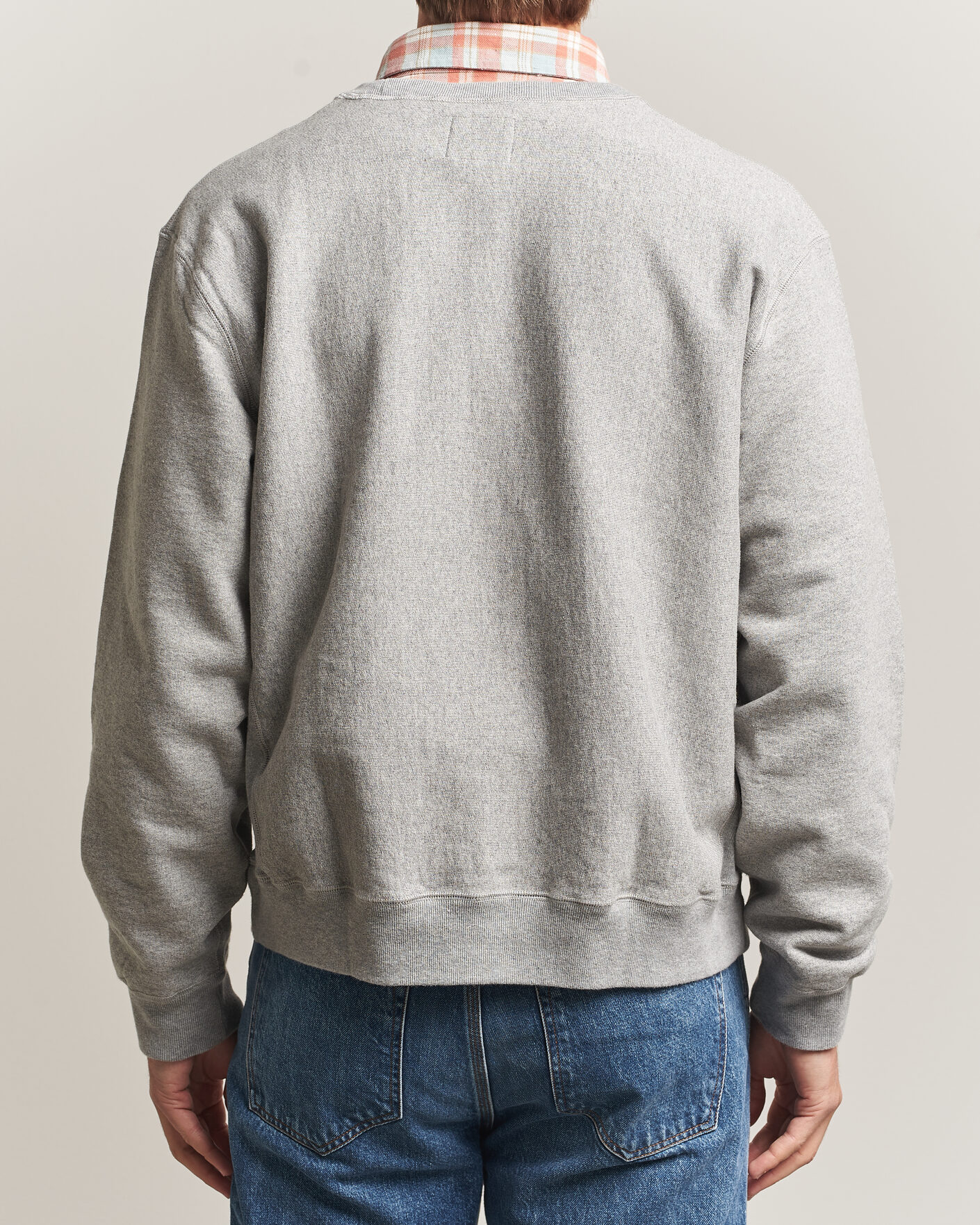 Men | Sweaters & Knitwear | Drake's | Reverse Weave Crewneck Sweatshirt Grey