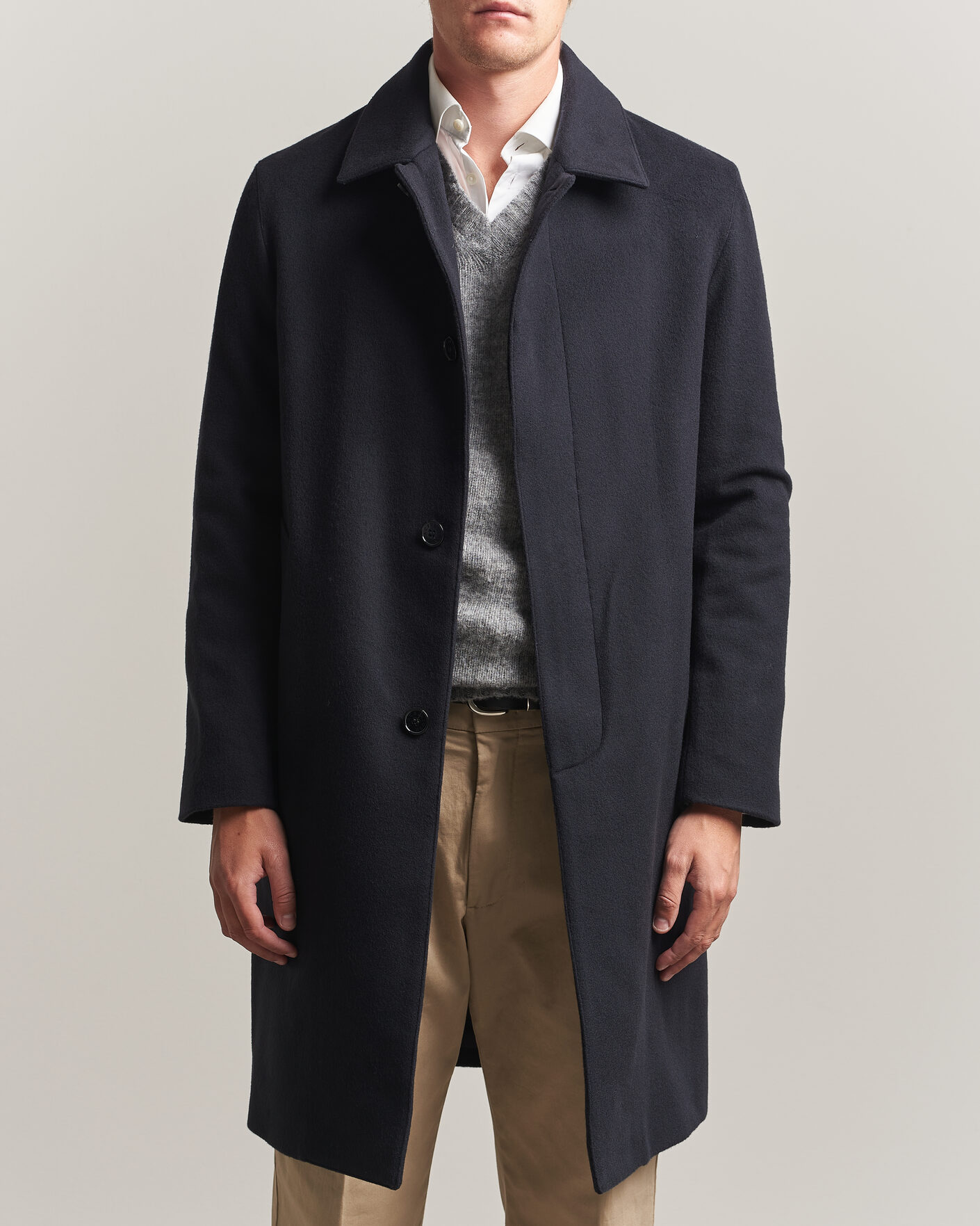 Men | Coats & Jackets | Mackintosh | Dunkeld Wool/Cashmere Coat Navy