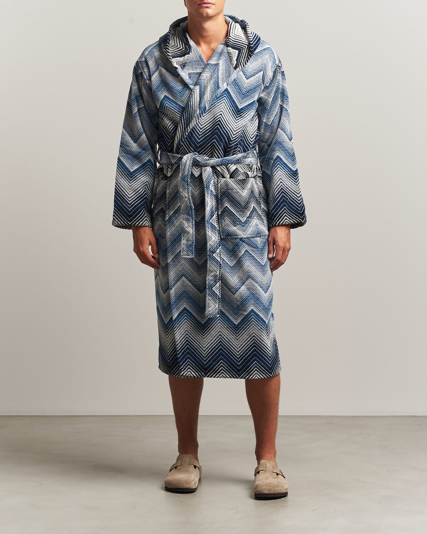 Men | Pyjamas & Robes | Missoni Home | Marea Hooded Bathrobe Multi Blue