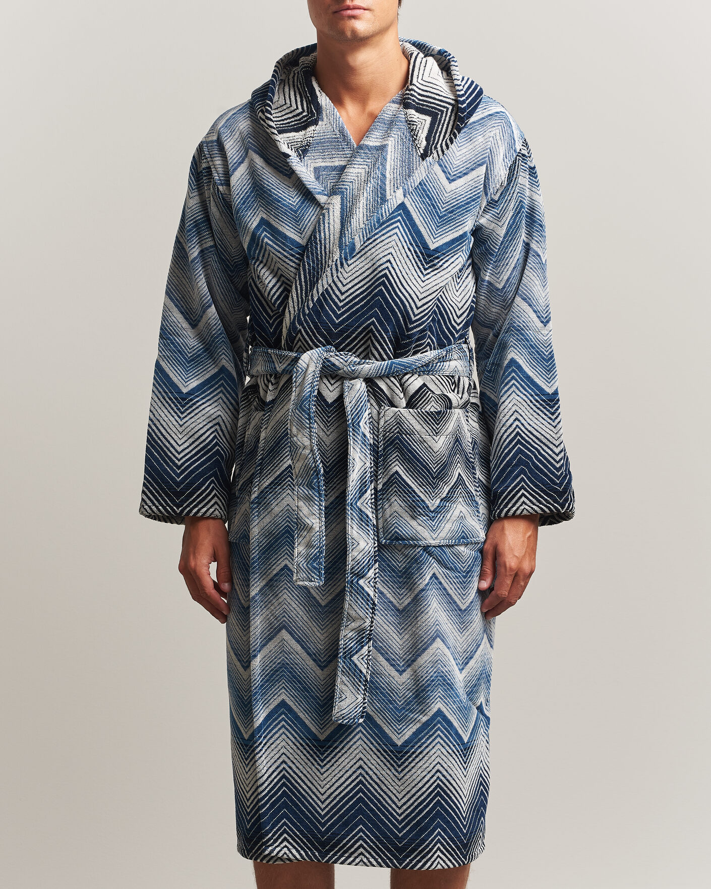 Men | Pyjamas & Robes | Missoni Home | Marea Hooded Bathrobe Multi Blue