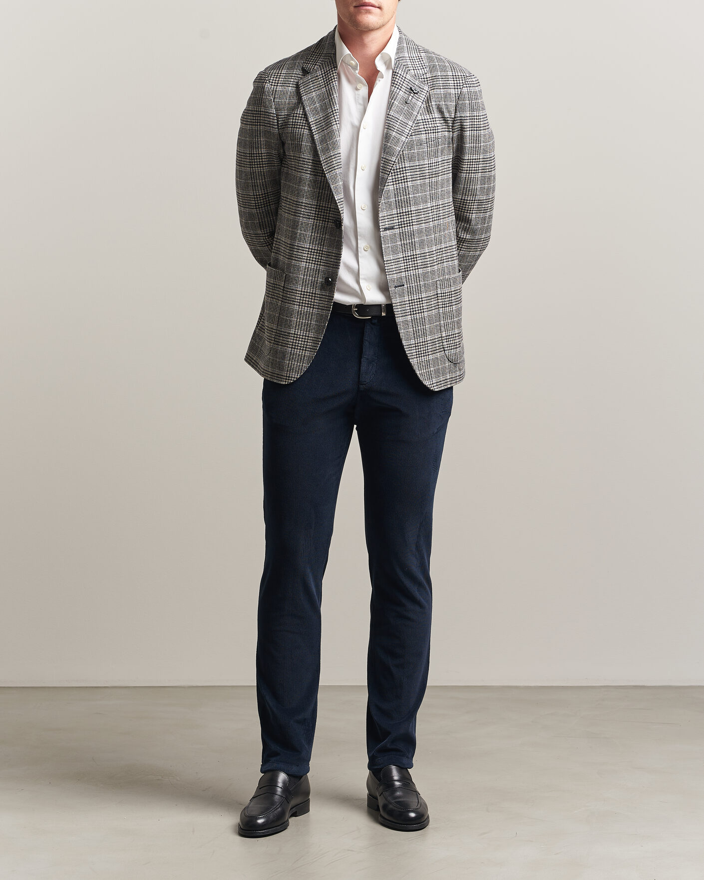 Men | Trousers | Briglia 1949 | Slim Fit Corduroy Trousers Navy