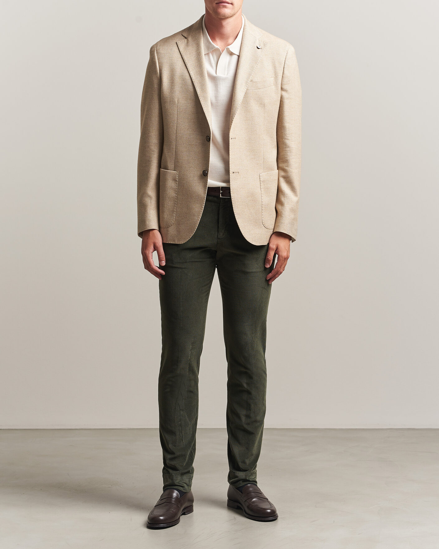 Men | Trousers | Briglia 1949 | Slim Fit Corduroy Trousers Dark Green