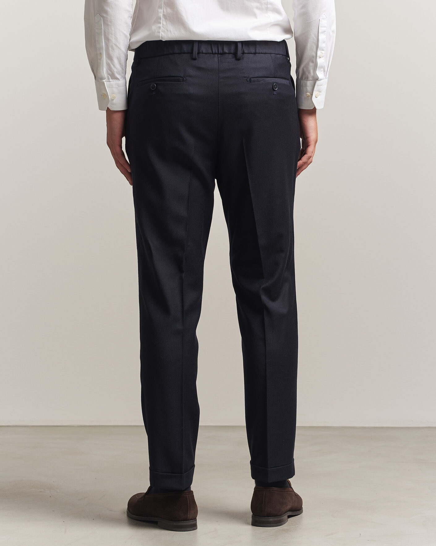 Men | Trousers | Briglia 1949 | Isola Stretch Flannel Trousers Navy