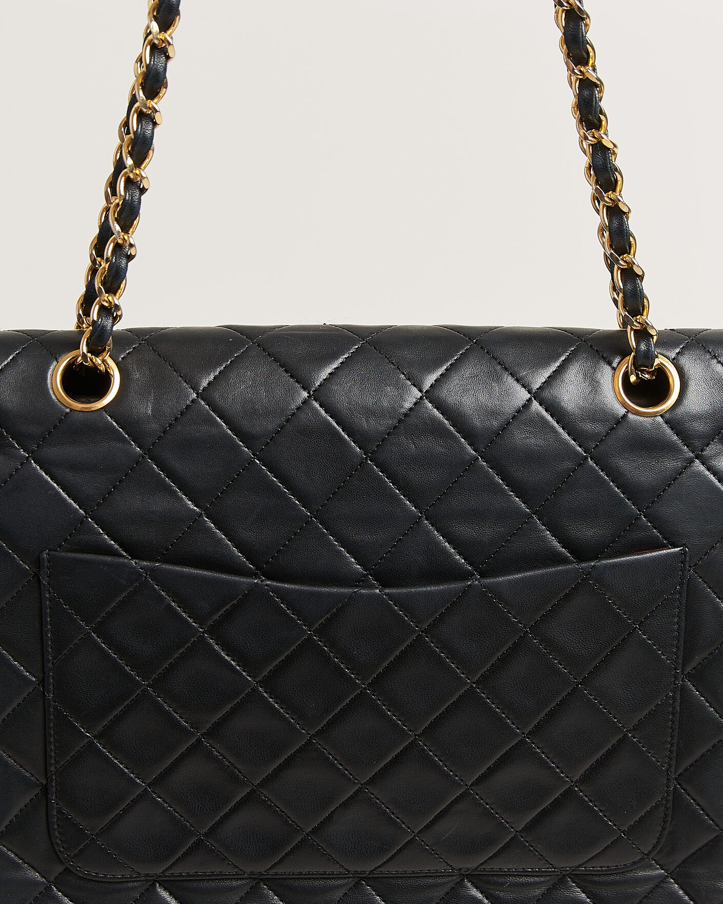 Men | Pre-Owned & Vintage Bags | Chanel Pre-Owned | Classic Medium Square Double Flap Bag Lambskin Black