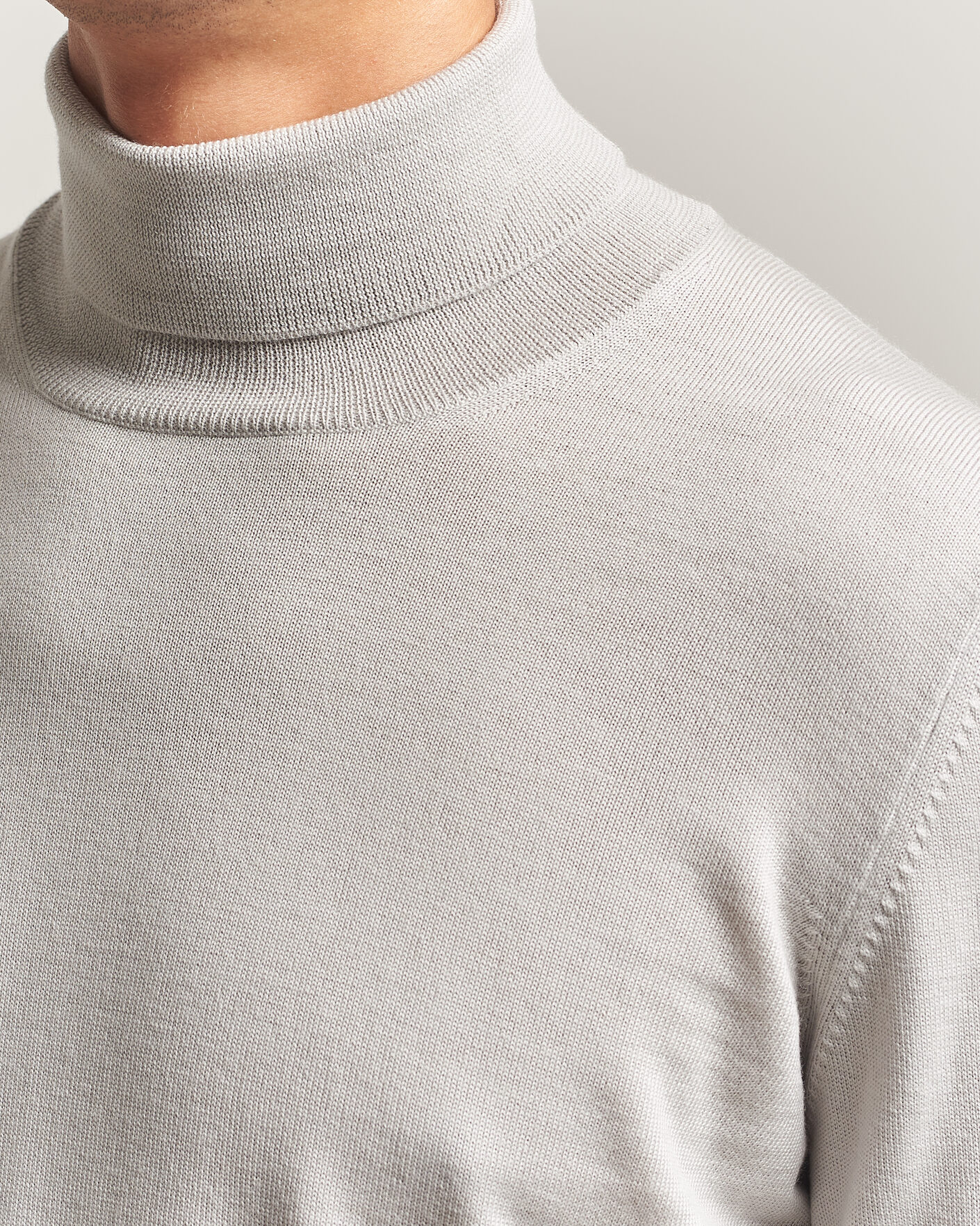 Men | Sweaters & Knitwear | Gran Sasso | Merino Fashion Fit Rollneck Light Beige