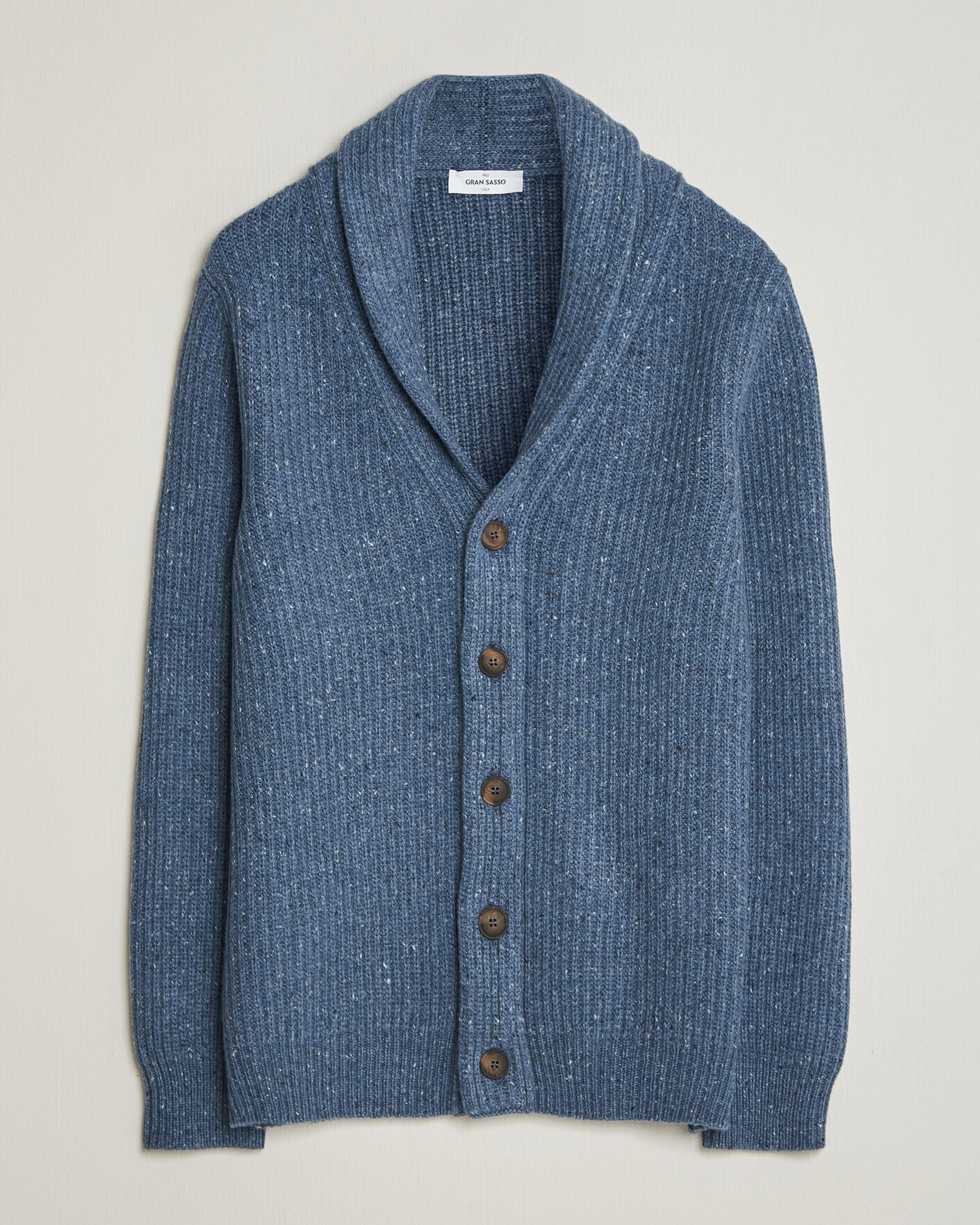Men | Sweaters & Knitwear | Gran Sasso | Wool/Cashmere Donegal Cardigan Blue