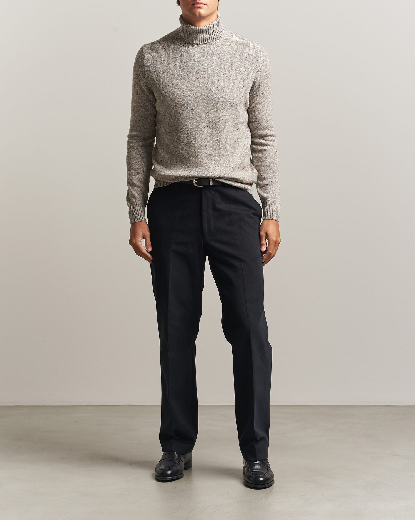 Men | Sweaters & Knitwear | Gran Sasso | Wool/Cashmere Donegal Rollneck Beige