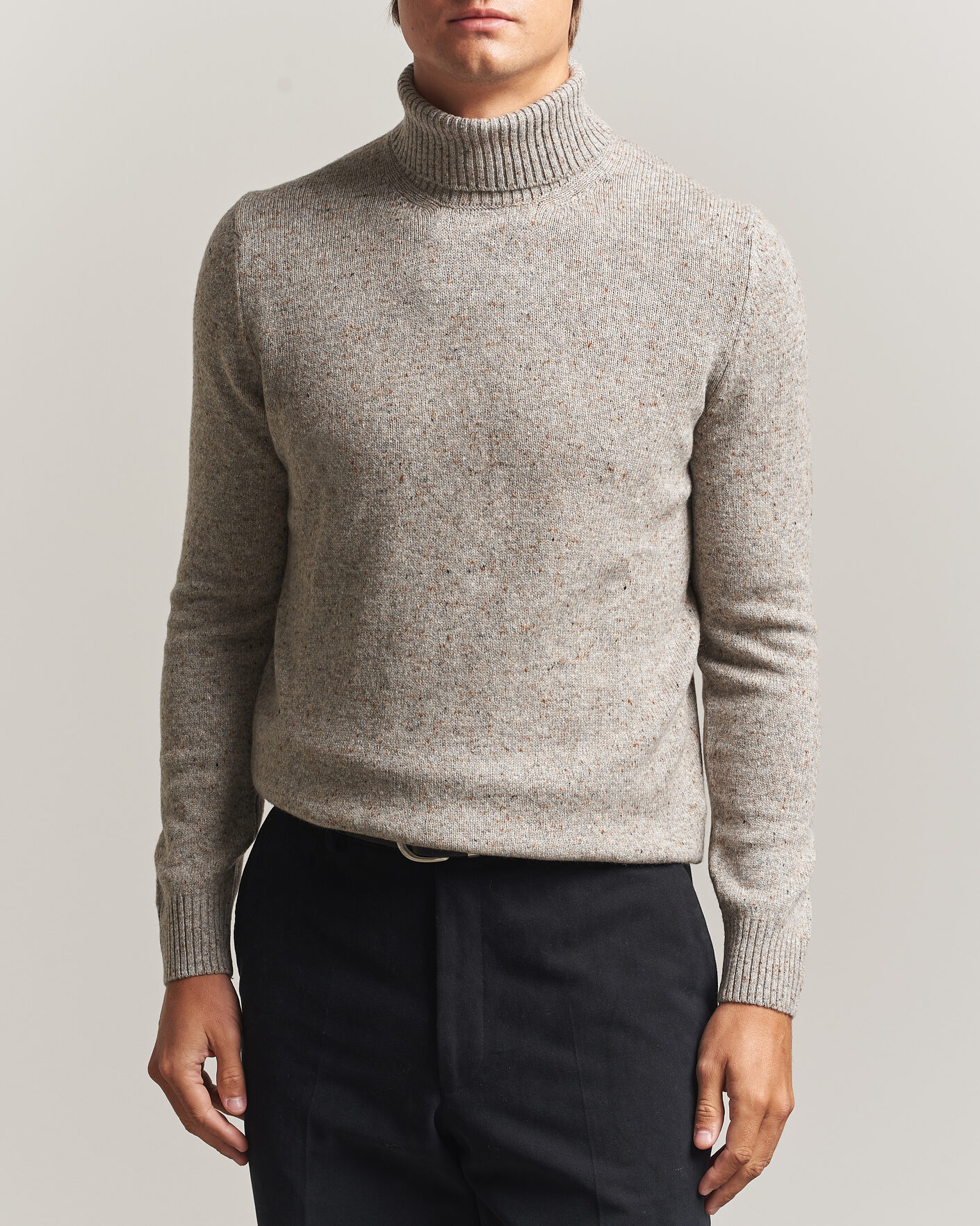 Men | Sweaters & Knitwear | Gran Sasso | Wool/Cashmere Donegal Rollneck Beige