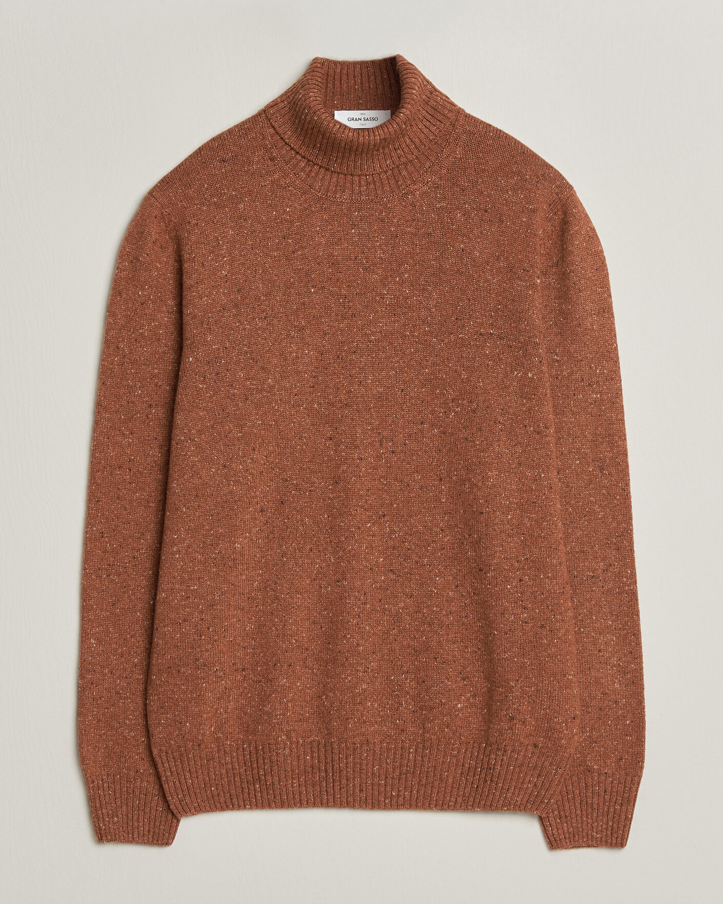Men | Sweaters & Knitwear | Gran Sasso | Wool/Cashmere Donegal Rollneck Rust Orange