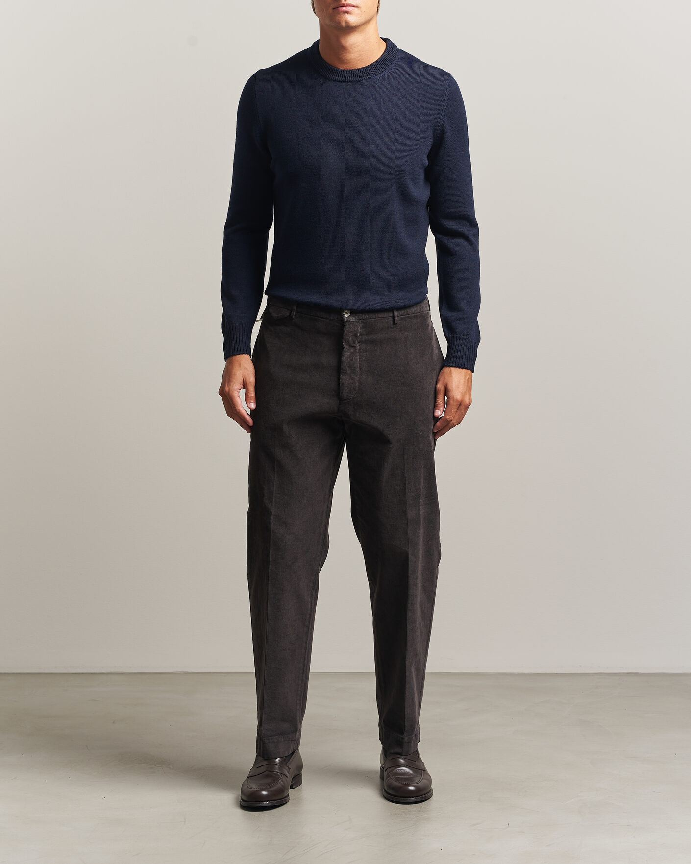 Men | Sweaters & Knitwear | Gran Sasso | Merino Knitted Crew Neck Navy