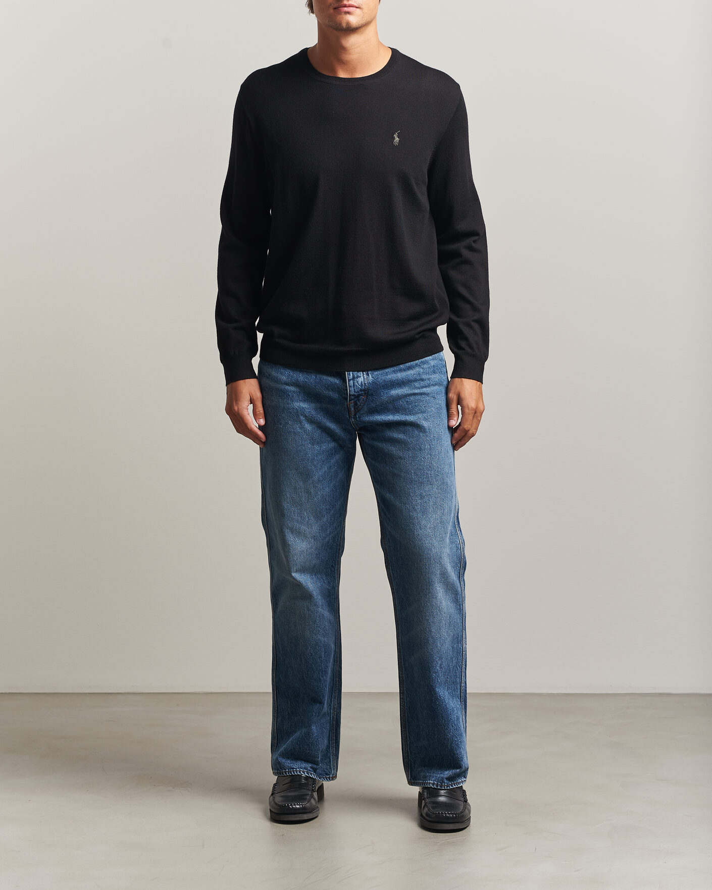Men | Sweaters & Knitwear | Polo Ralph Lauren | Long Sleeve Pullover Polo Black