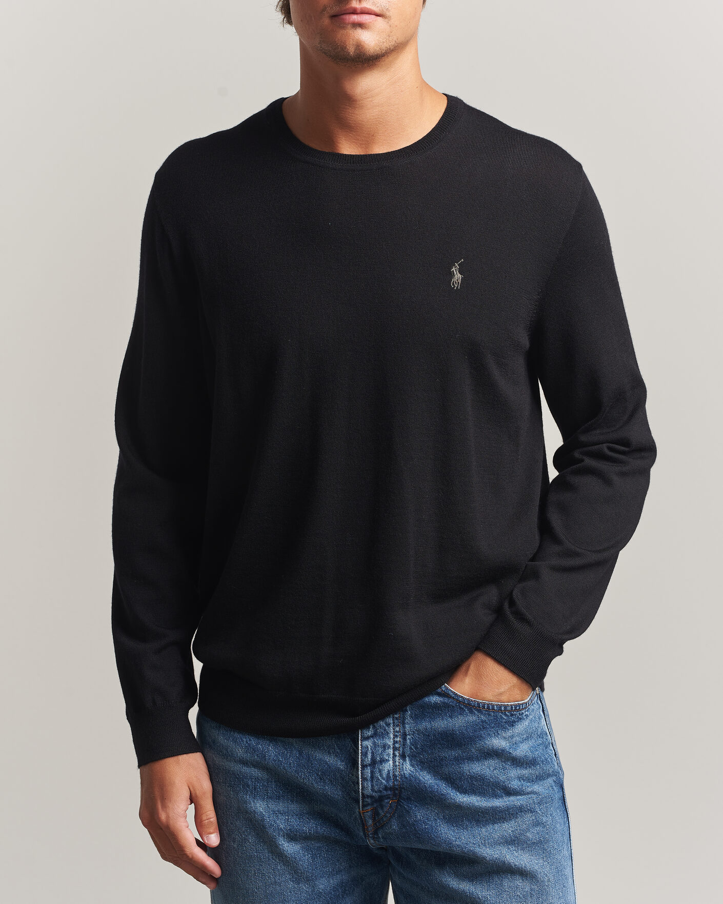 Men | Sweaters & Knitwear | Polo Ralph Lauren | Long Sleeve Pullover Polo Black