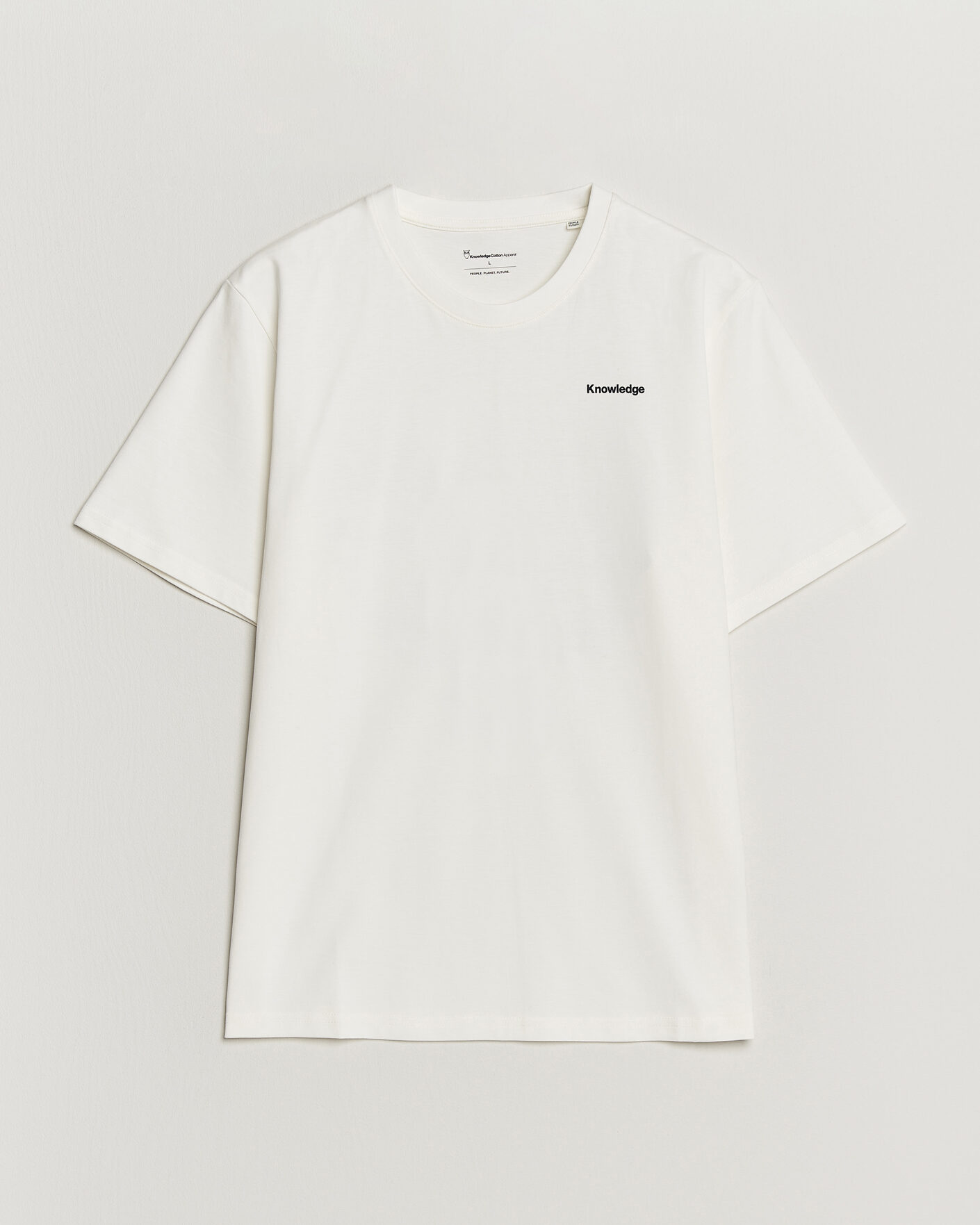 Men | T-Shirts | KnowledgeCotton Apparel | Back Print T-Shirt Egret