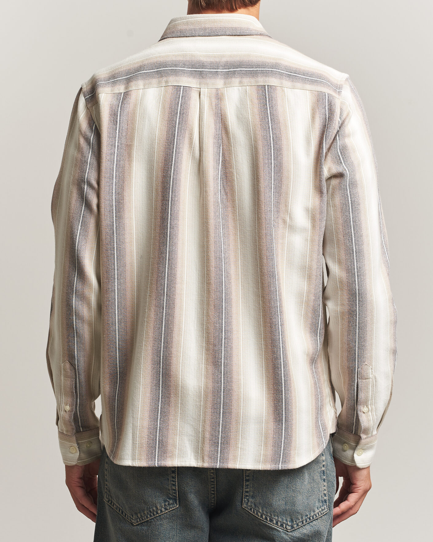 Men | Shirts | KnowledgeCotton Apparel | Dune Regular Stripe Shirt Creme