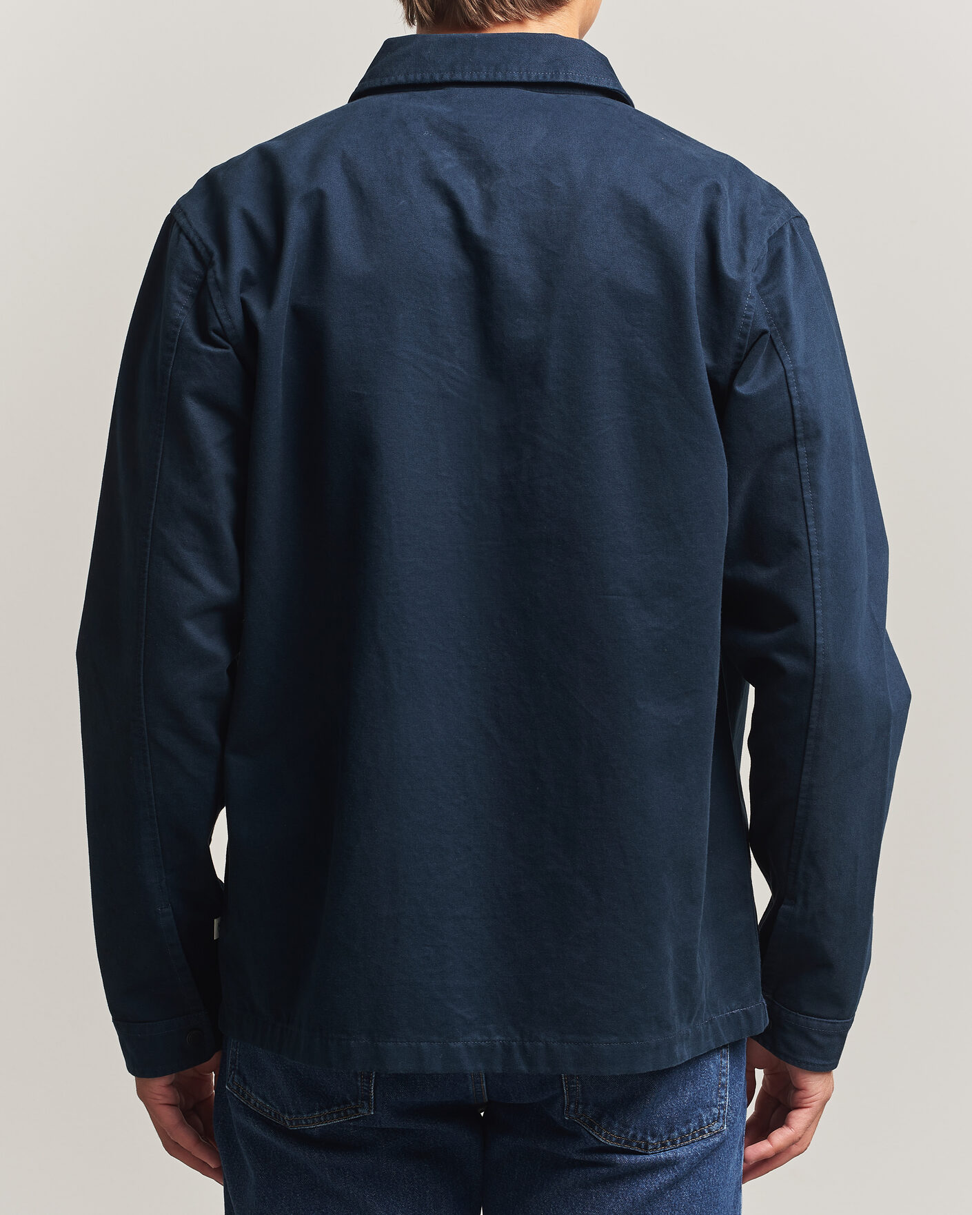 Men | Shirts | KnowledgeCotton Apparel | Twill Zip Overshirt Total Eclipse