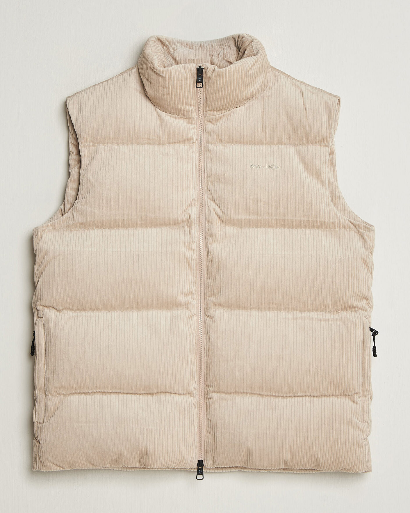 Men | Gilets | KnowledgeCotton Apparel | Corduroy Puffer Vest Light Feather Grey