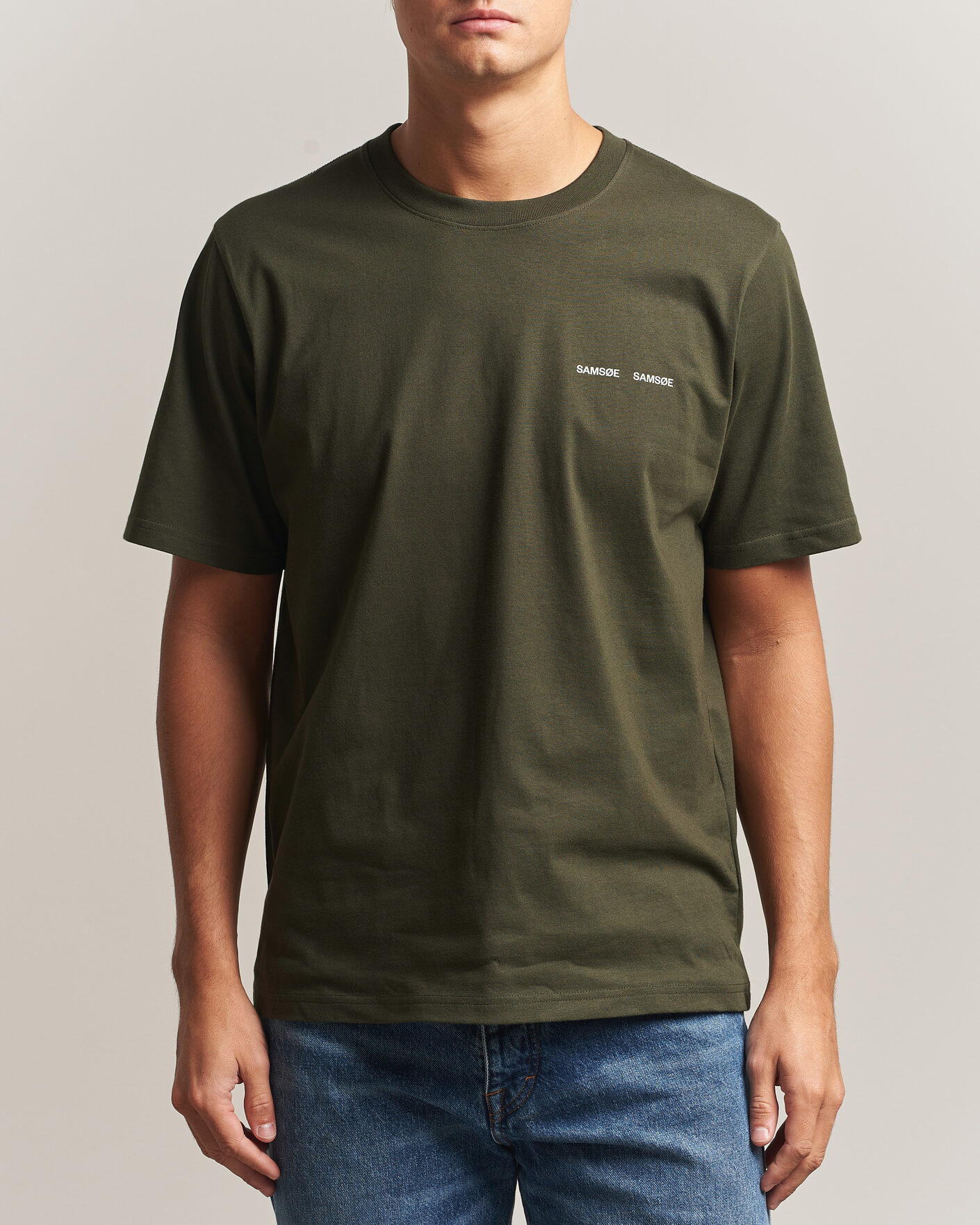 Men | T-Shirts | Samsøe Samsøe | Thomas Cotton T-Shirt Forest Night