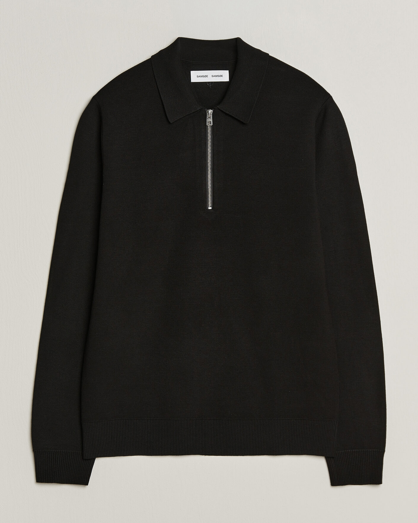 Men | Sweaters & Knitwear | Samsøe Samsøe | Matt Half Zip Polo Black