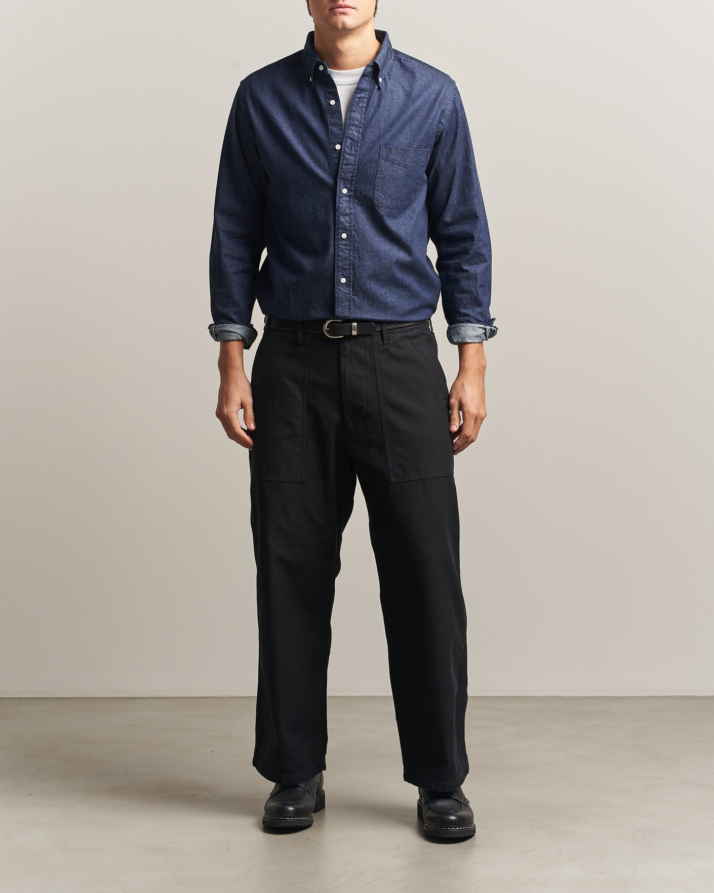 Men | Shirts | BEAMS PLUS | Denim Button Down Shirt Indigo