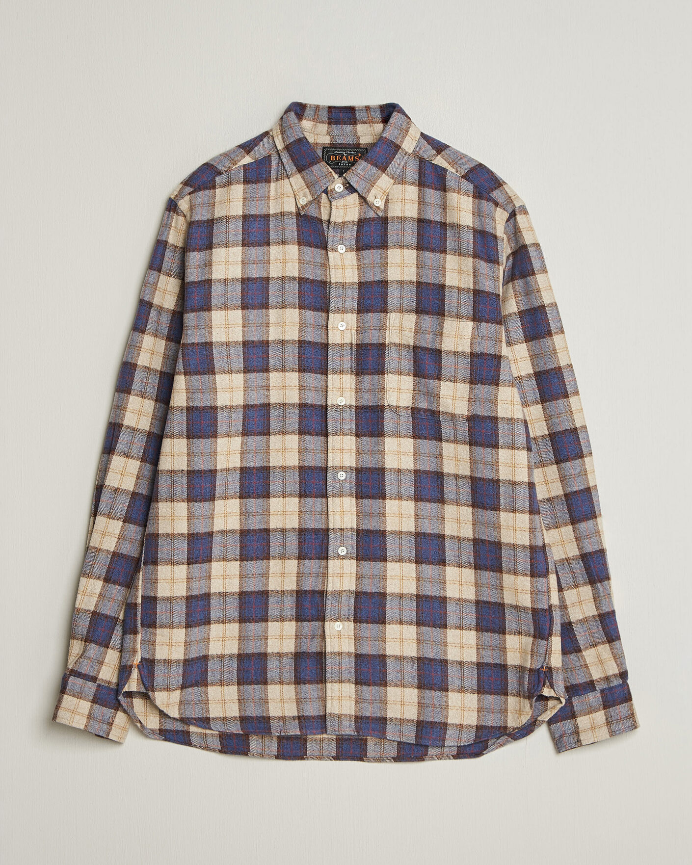 Men | Shirts | BEAMS PLUS | Plaid Button Down Shirt White/Blue