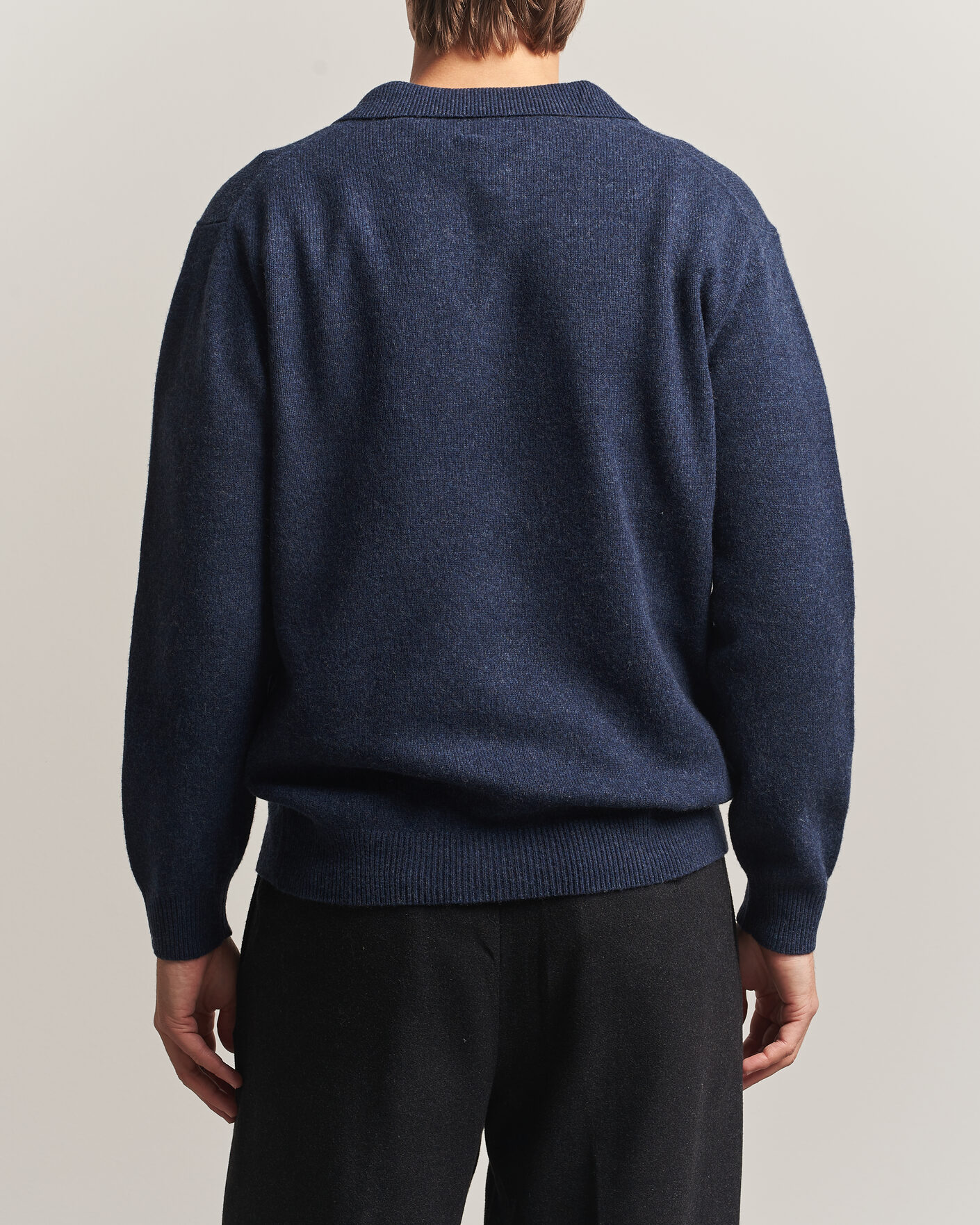 Men | Sweaters & Knitwear | BEAMS PLUS | Knitted Wool Polo Navy