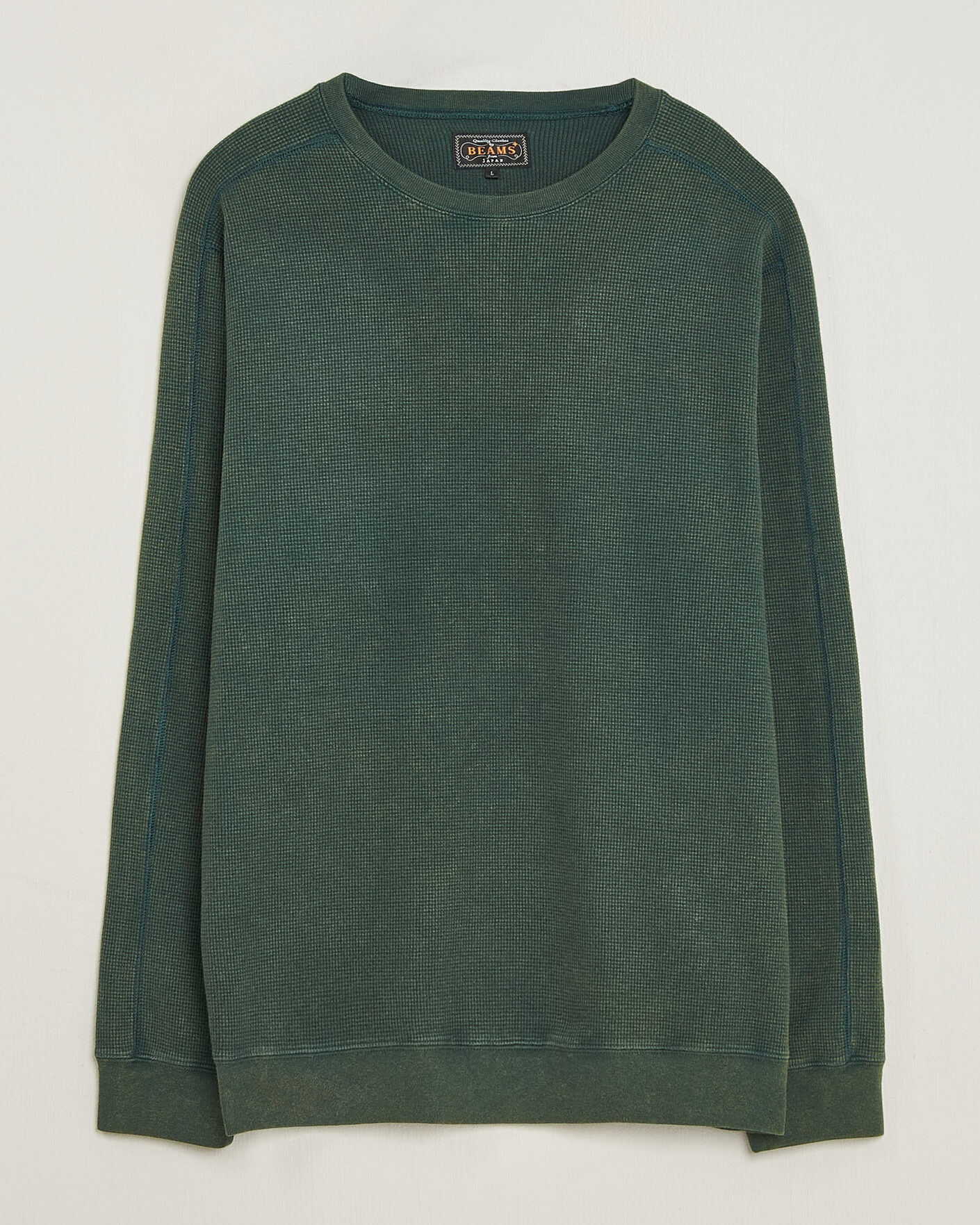 Men | T-Shirts | BEAMS PLUS | Fade Thermal Crew Green