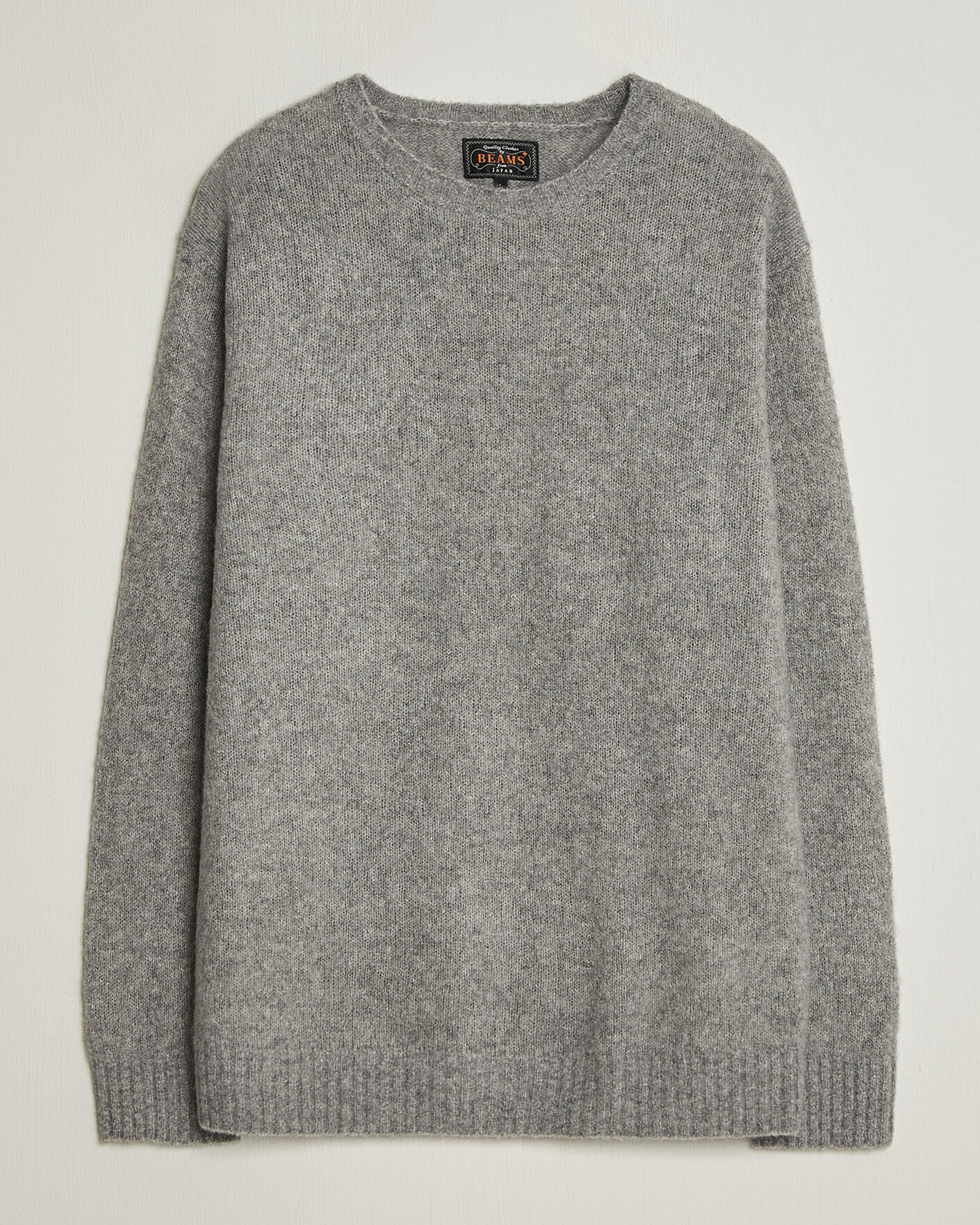 Men | Sweaters & Knitwear | BEAMS PLUS | Cashmere/Silk Crew Neck Grey Melange